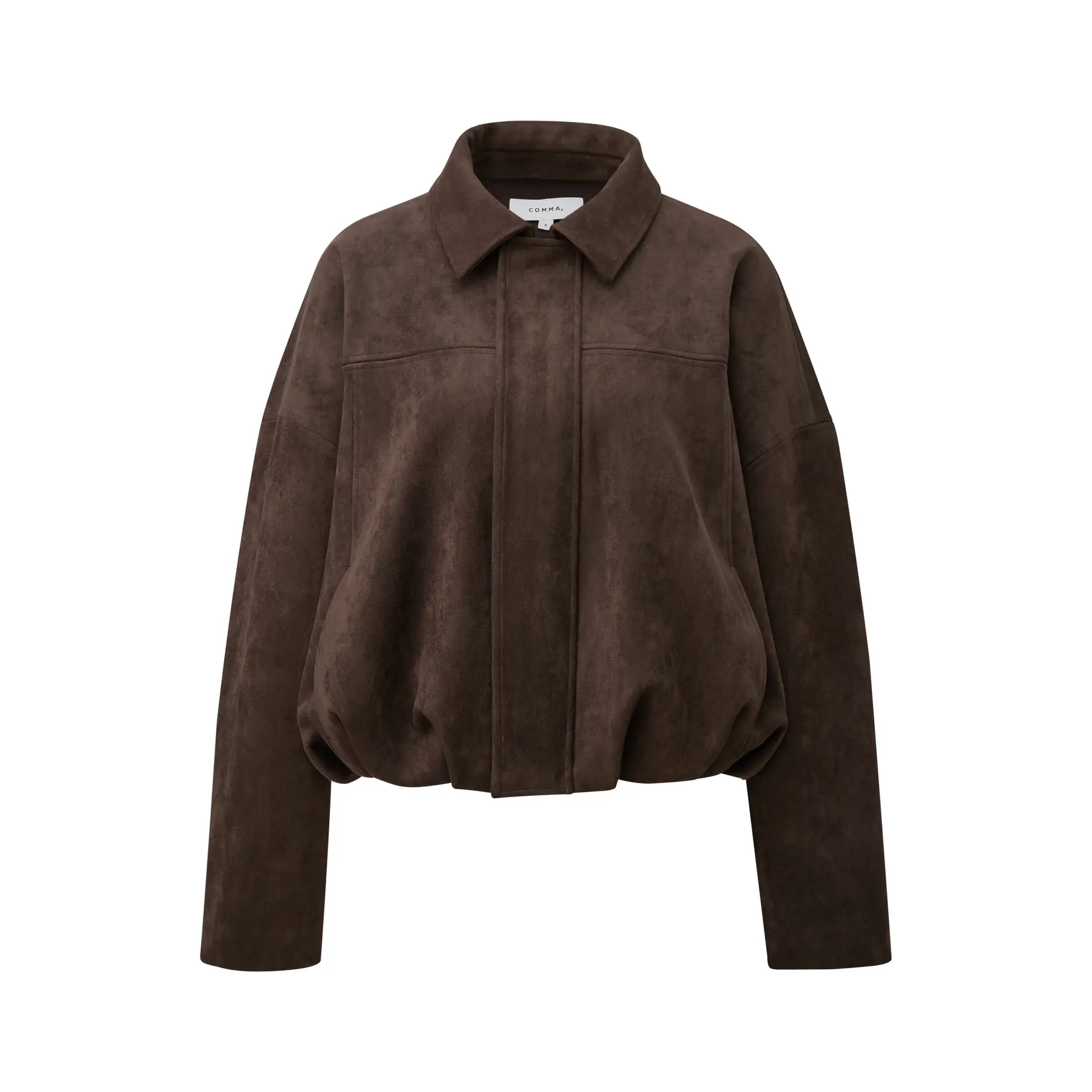 Kurze Velvet-Imitatjacke Frau COMMA