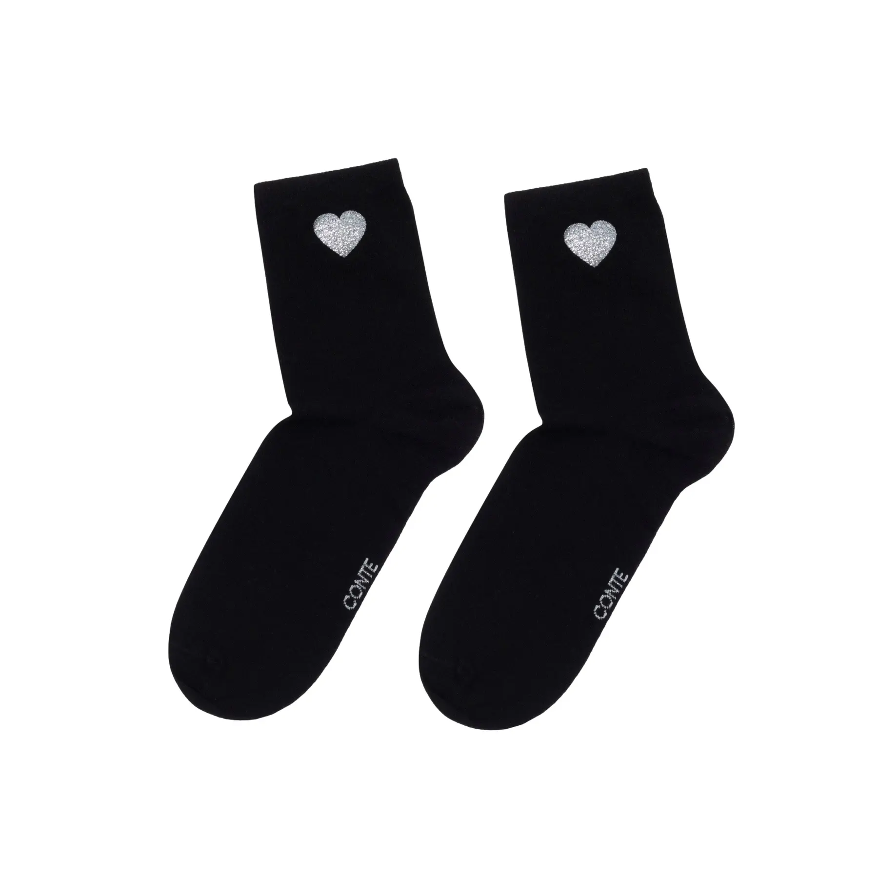 Calze in cotone con motivo cuore brillante donna