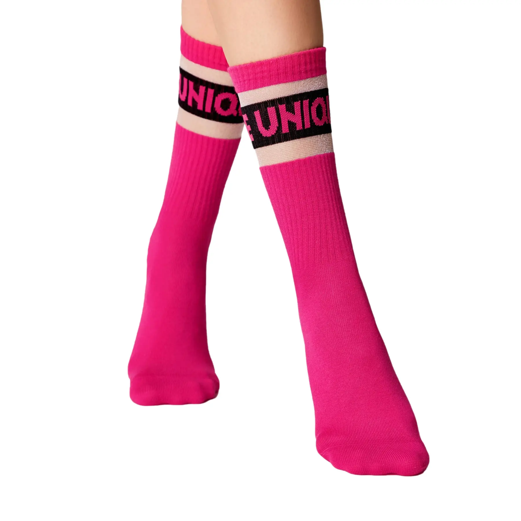 Calze alte a righe in rete donna  Active