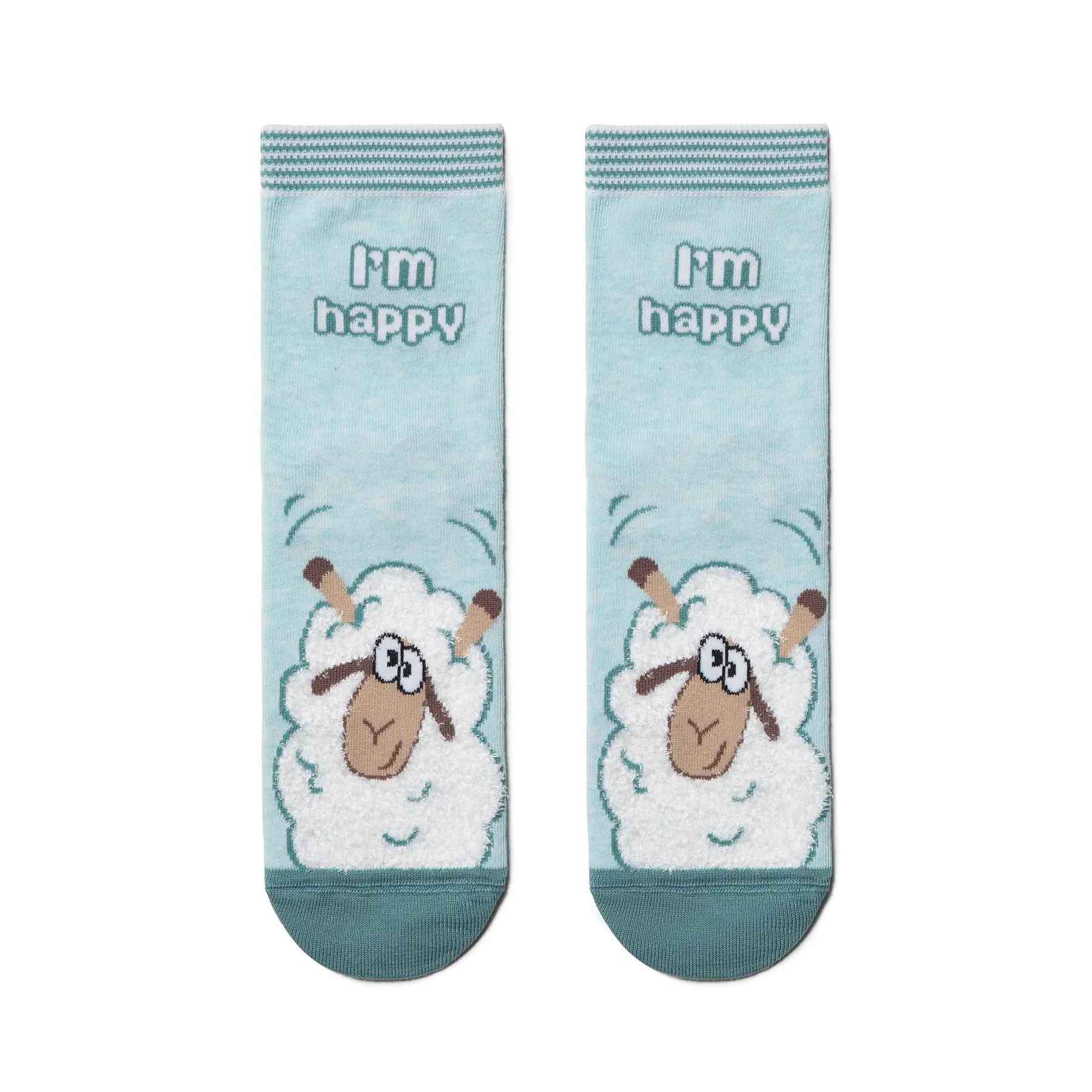 Damen Socken aus Baumwolle mit flauschigem Lamm-Muster Conte Elegant Happy