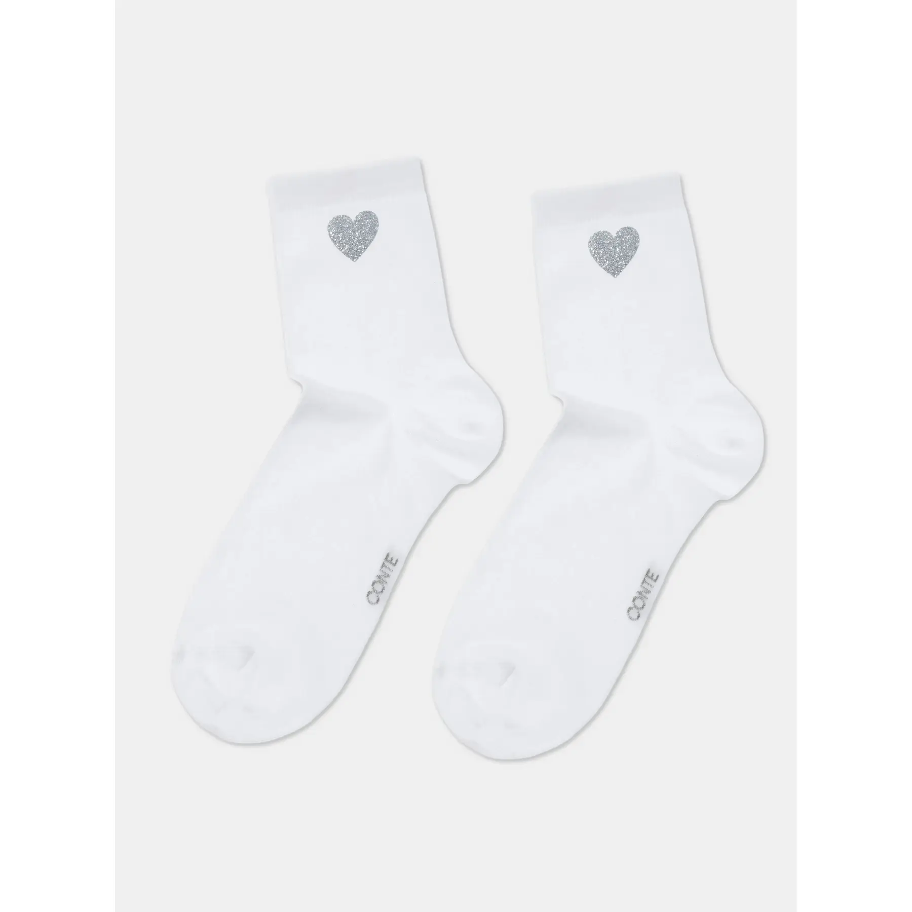 Calze in cotone con motivo cuore brillante donna