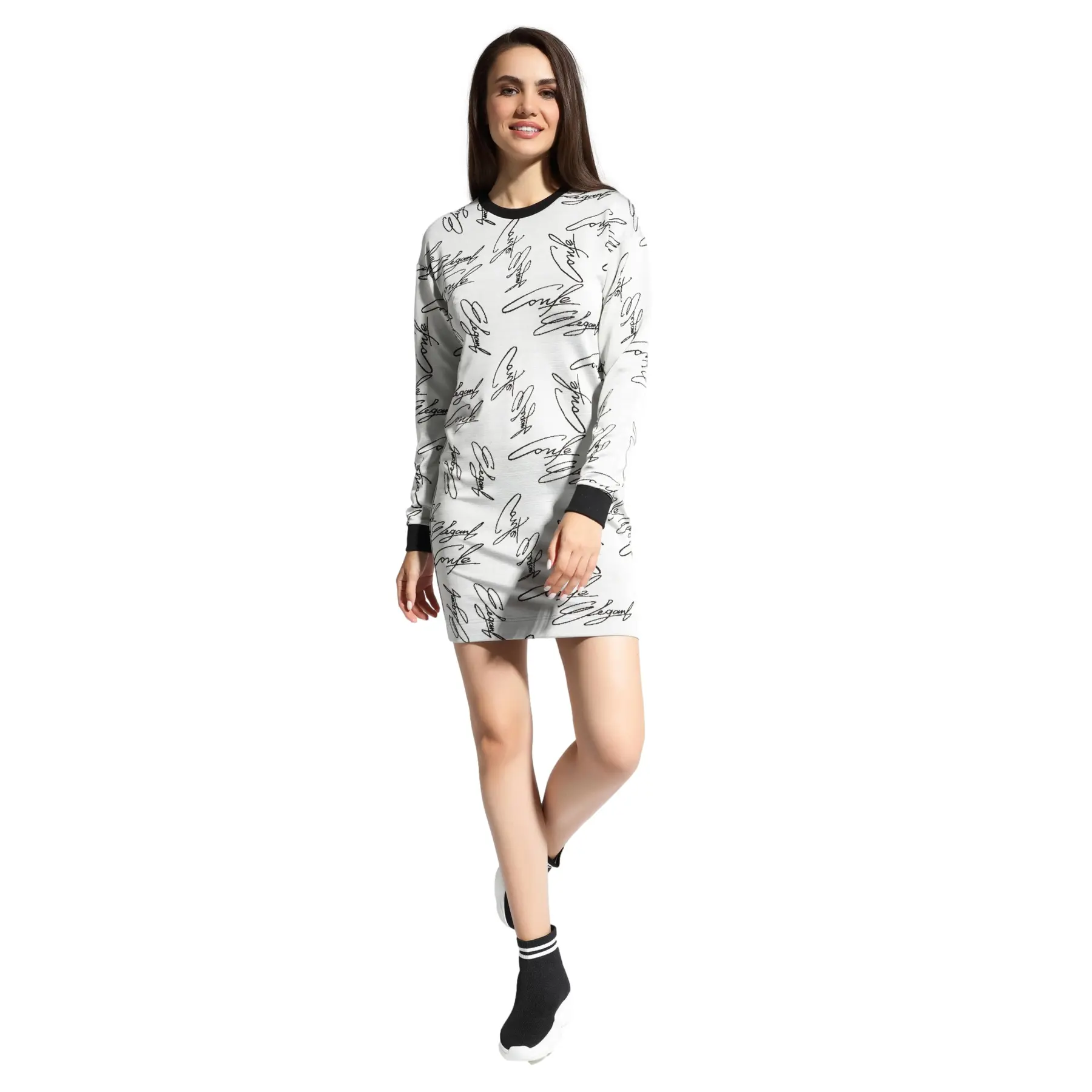 Robe corta a maniche lunghe in viscosa donna  LPL 1044