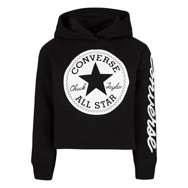 0633716979546 - Kinder Kapuzensweatshirt „Chuck Patch Cropped Hoodie“ CONVERSE schwarz Gr 86 0633716979546 - Kinder Kapuzensweatshirt „Chuck Patch Cropped Hoodie“ CONVERSE schwarz Gr 86