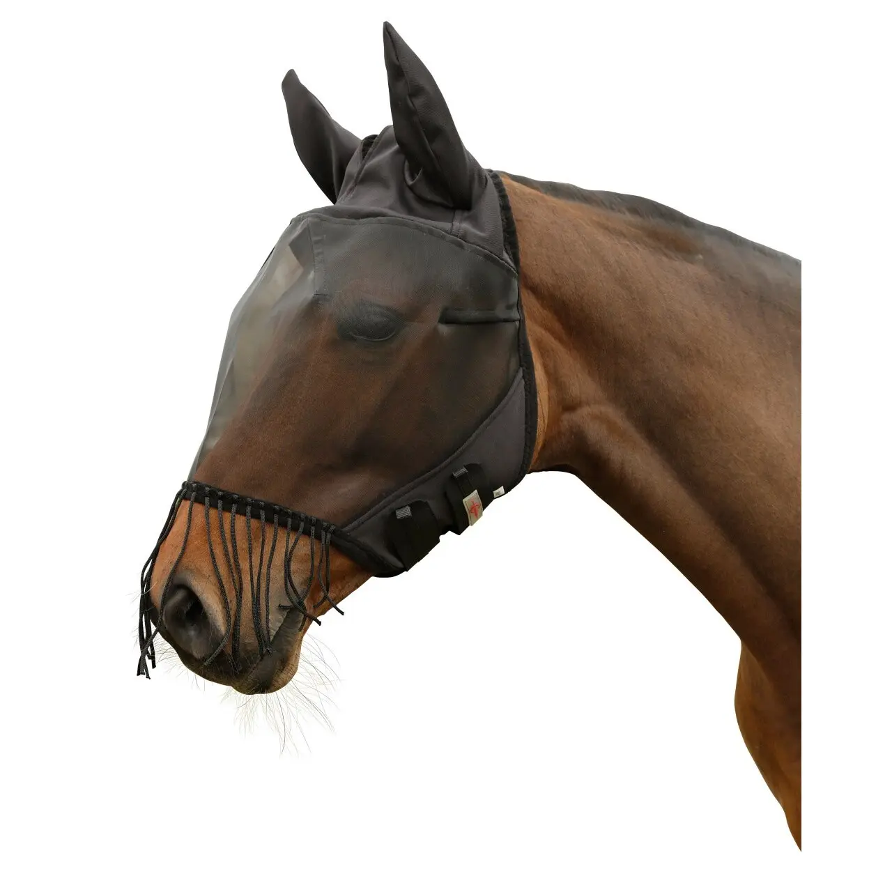 Comparer les prix de Masque anti-mouches pour cheval avec protection des oreilles et frange pour les naseaux Covalliero