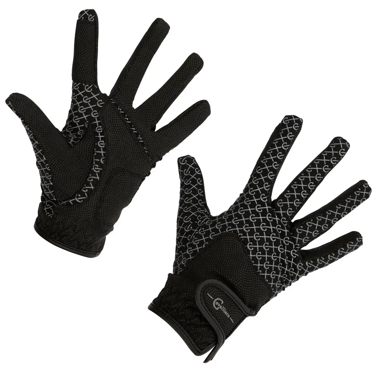 Covalliero Noir Riding Gloves Reflective