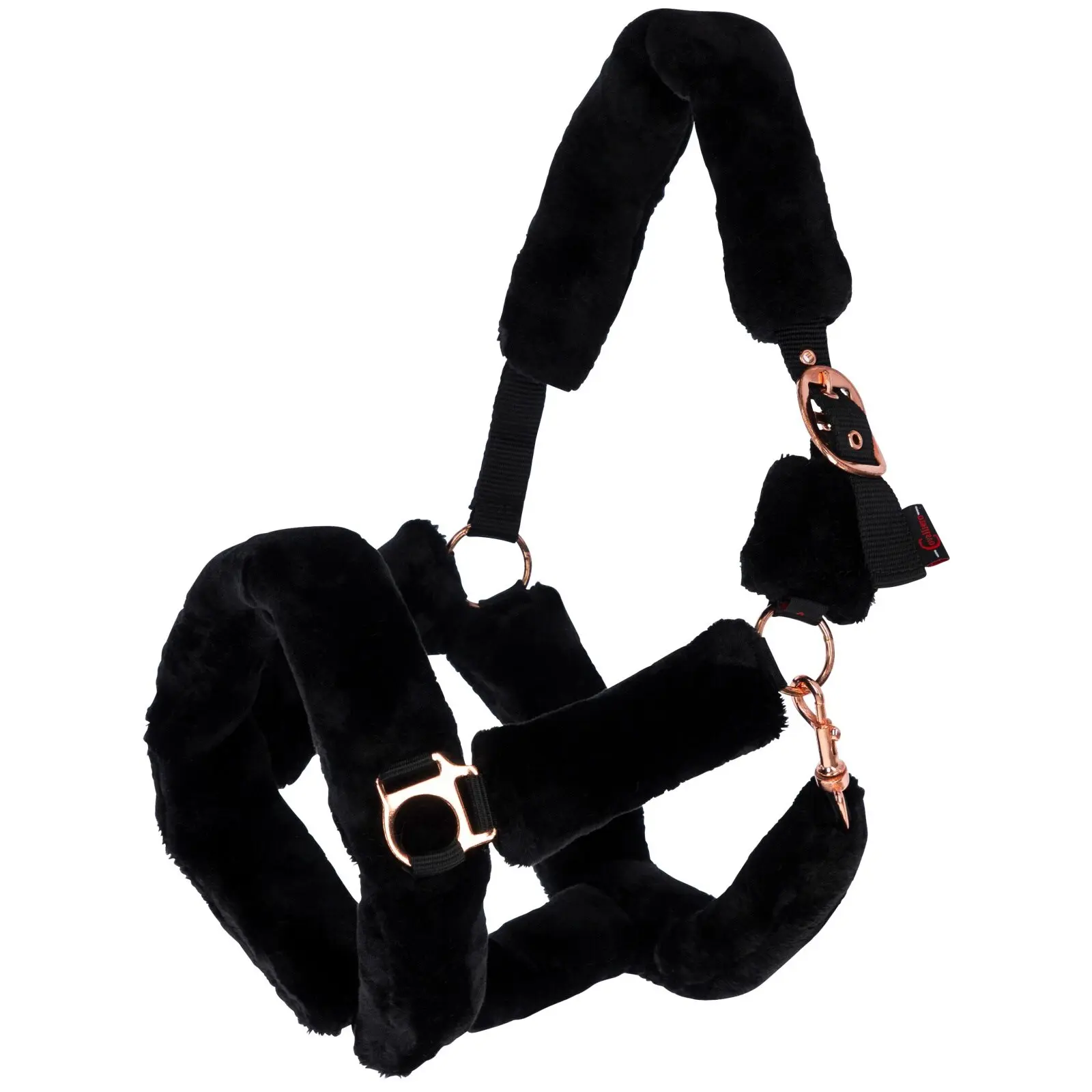 Covalliero Noir Fur Halter For Horse Supersoft