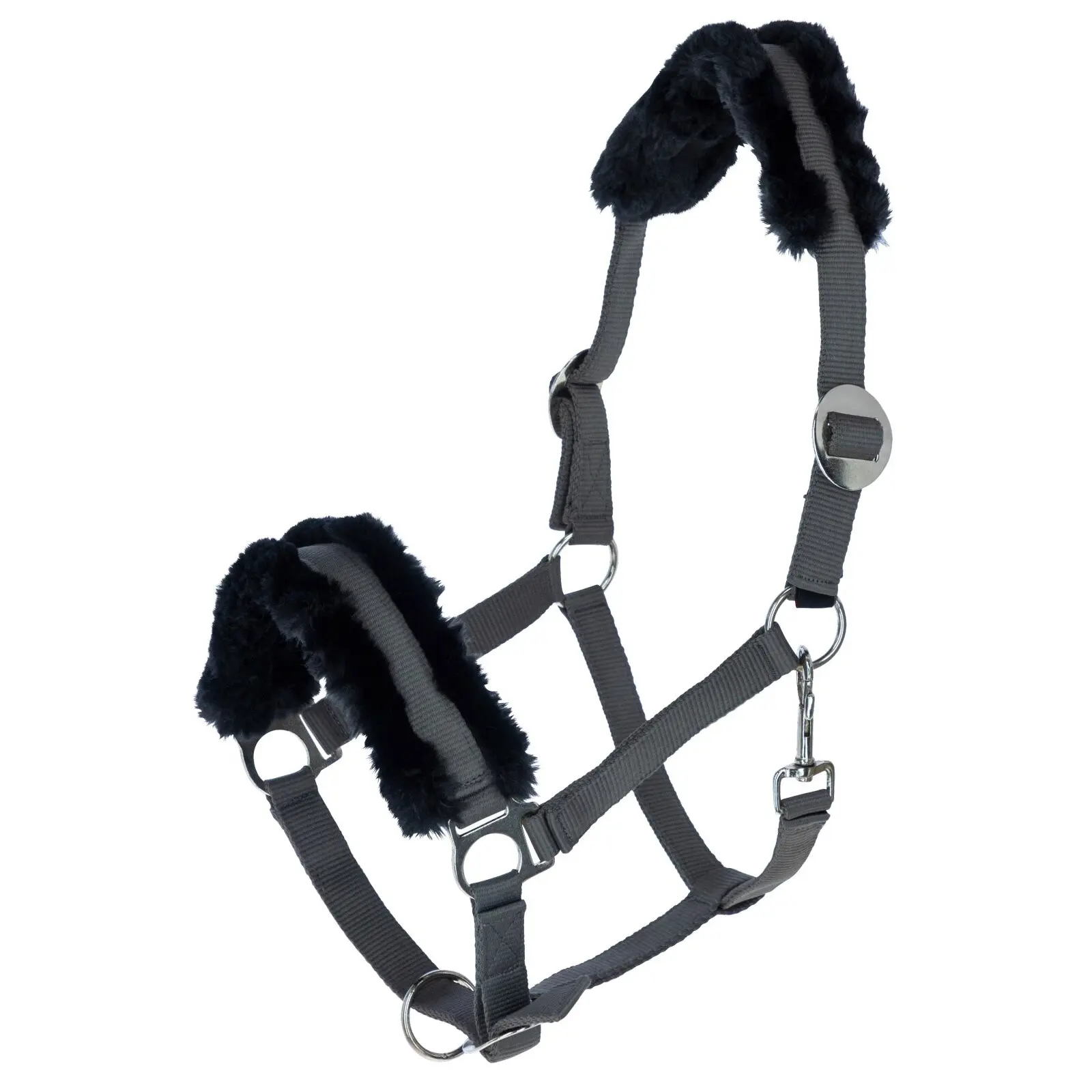 Covalliero Gris Fur Halter For Horse Classicsoft