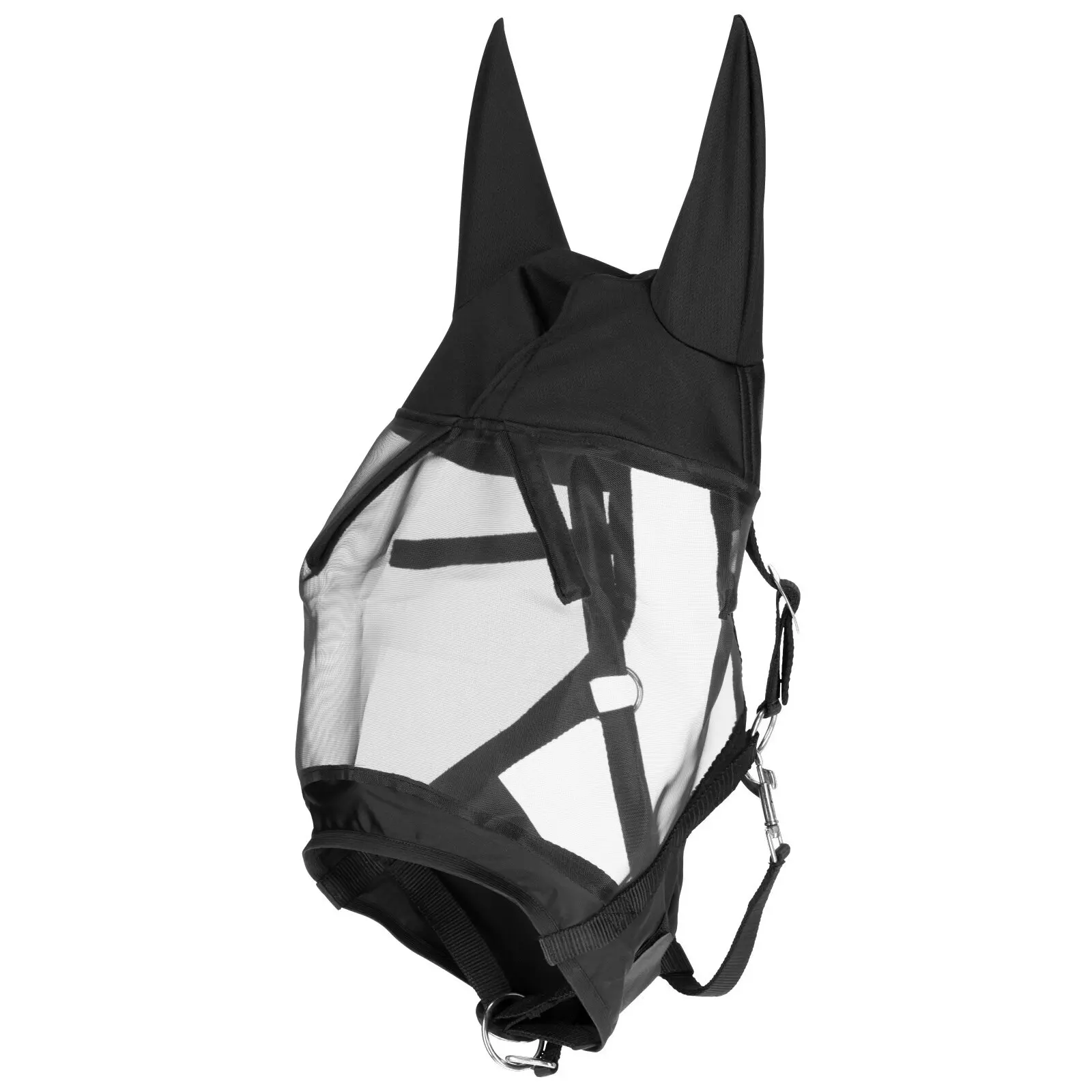 Covalliero Noir Halter With Integrated Fly Mask For Horses