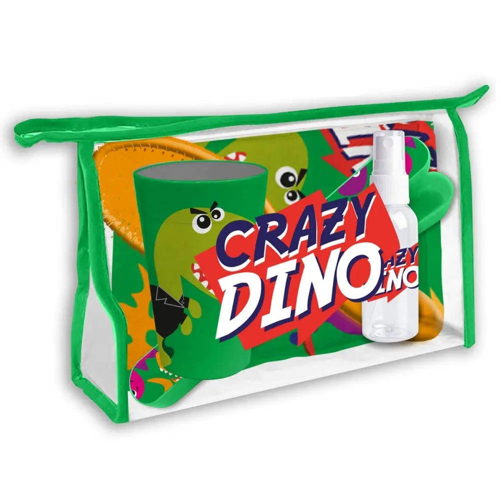 Complete 6-delige toilettas voor kinderen Crazy Dino