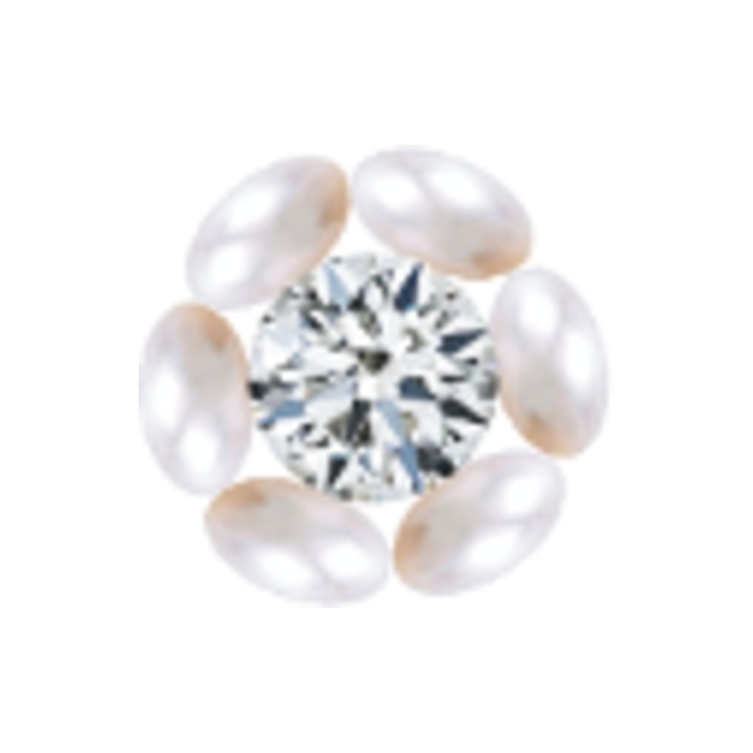 0198445138041 - Jibbitz Tiny Silver and Pearl Flower