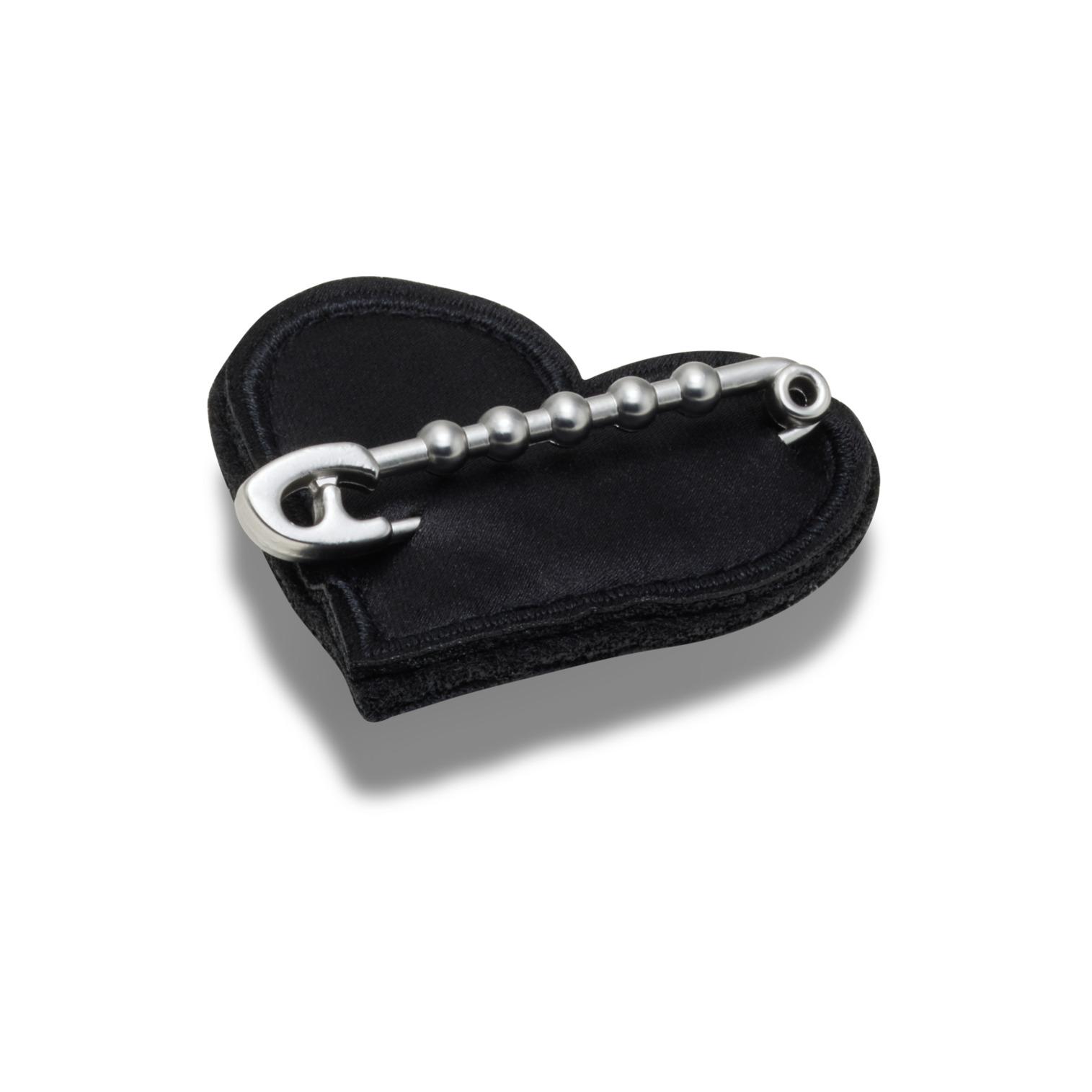 0198445308413 - Jibbitz Black Heart with Safety Pin