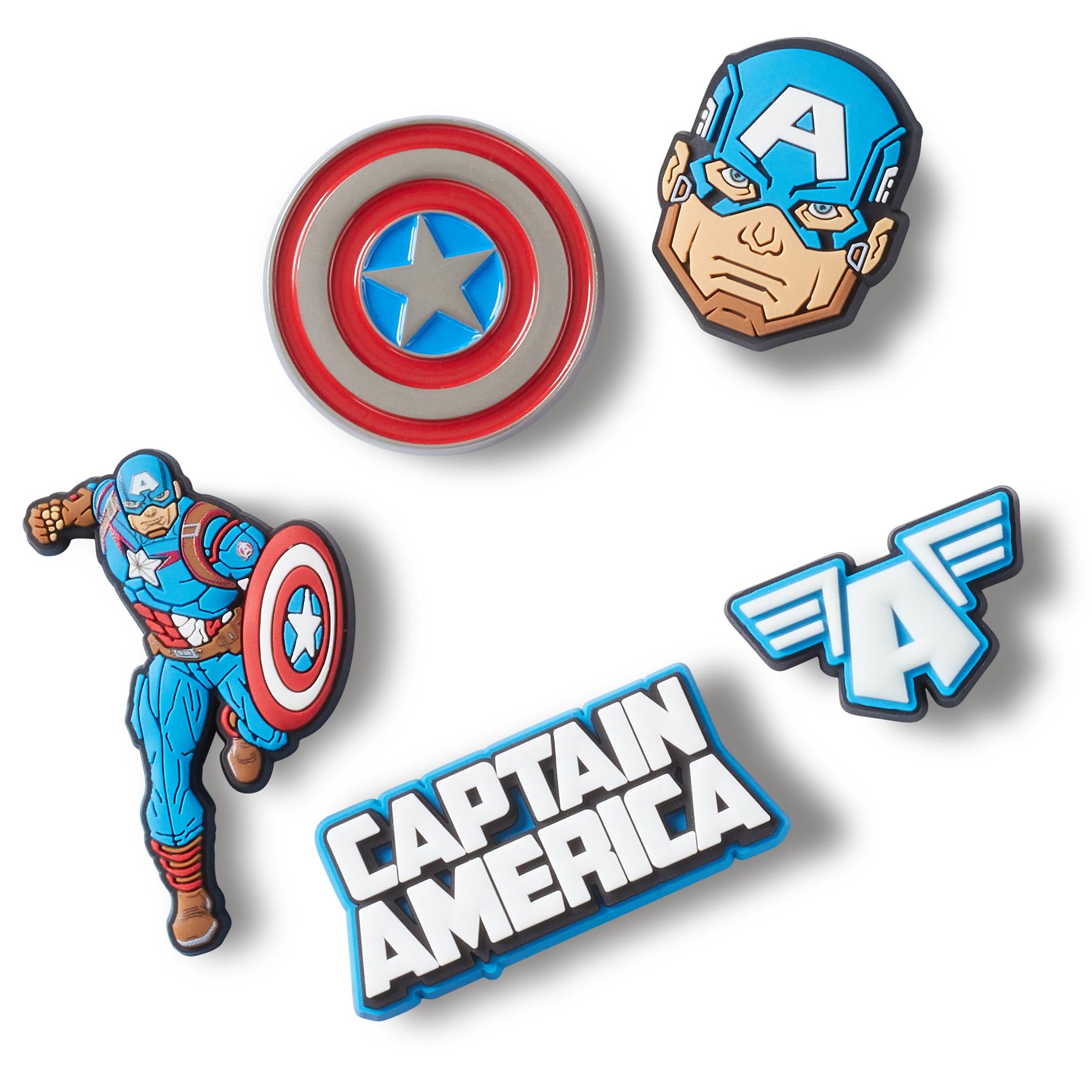 0196265702695 - Jibbitz Captain America (x5) 0196265702695 - Jibbitz Captain America (x5)