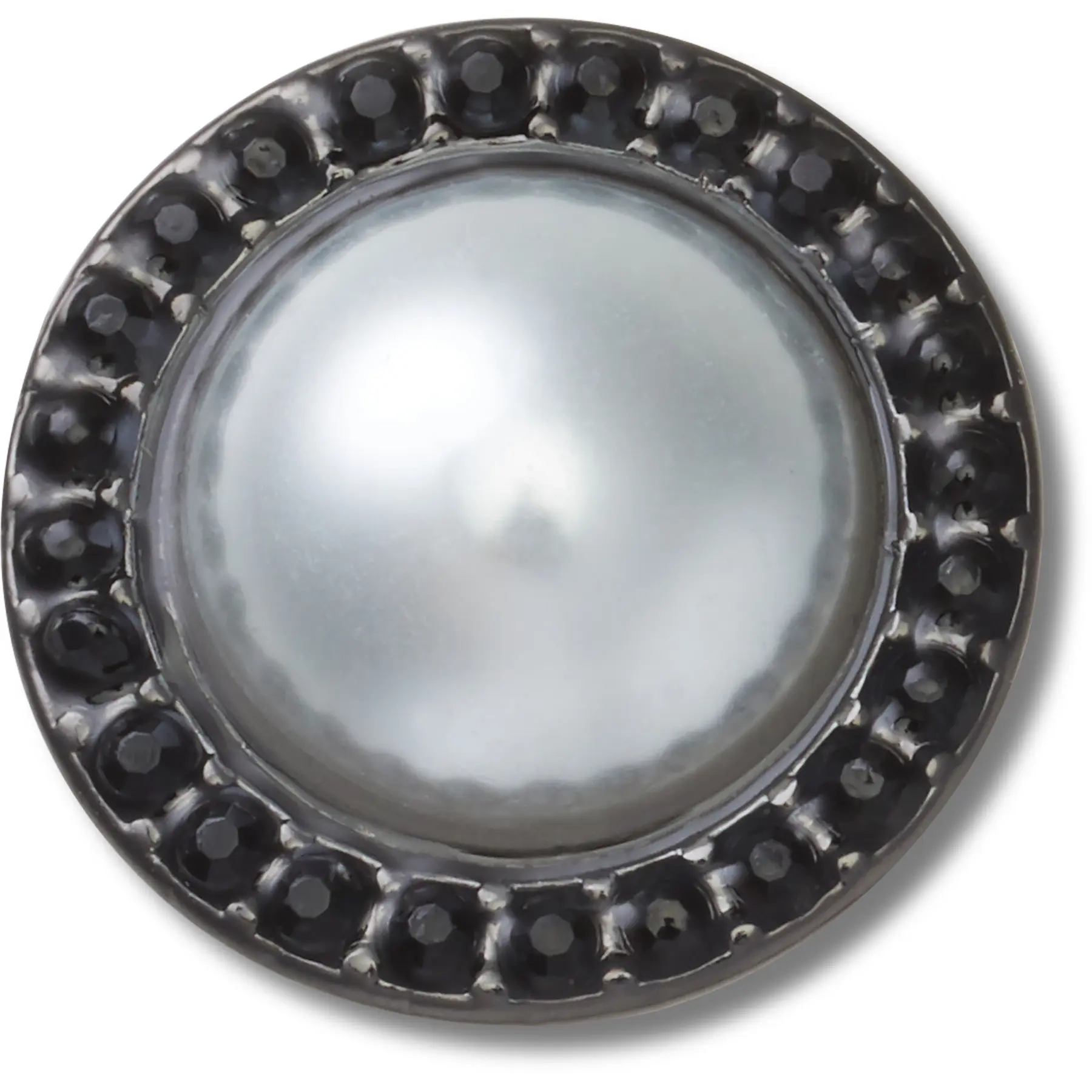 Jibbitz Crocs Pearl with Black Gem Base