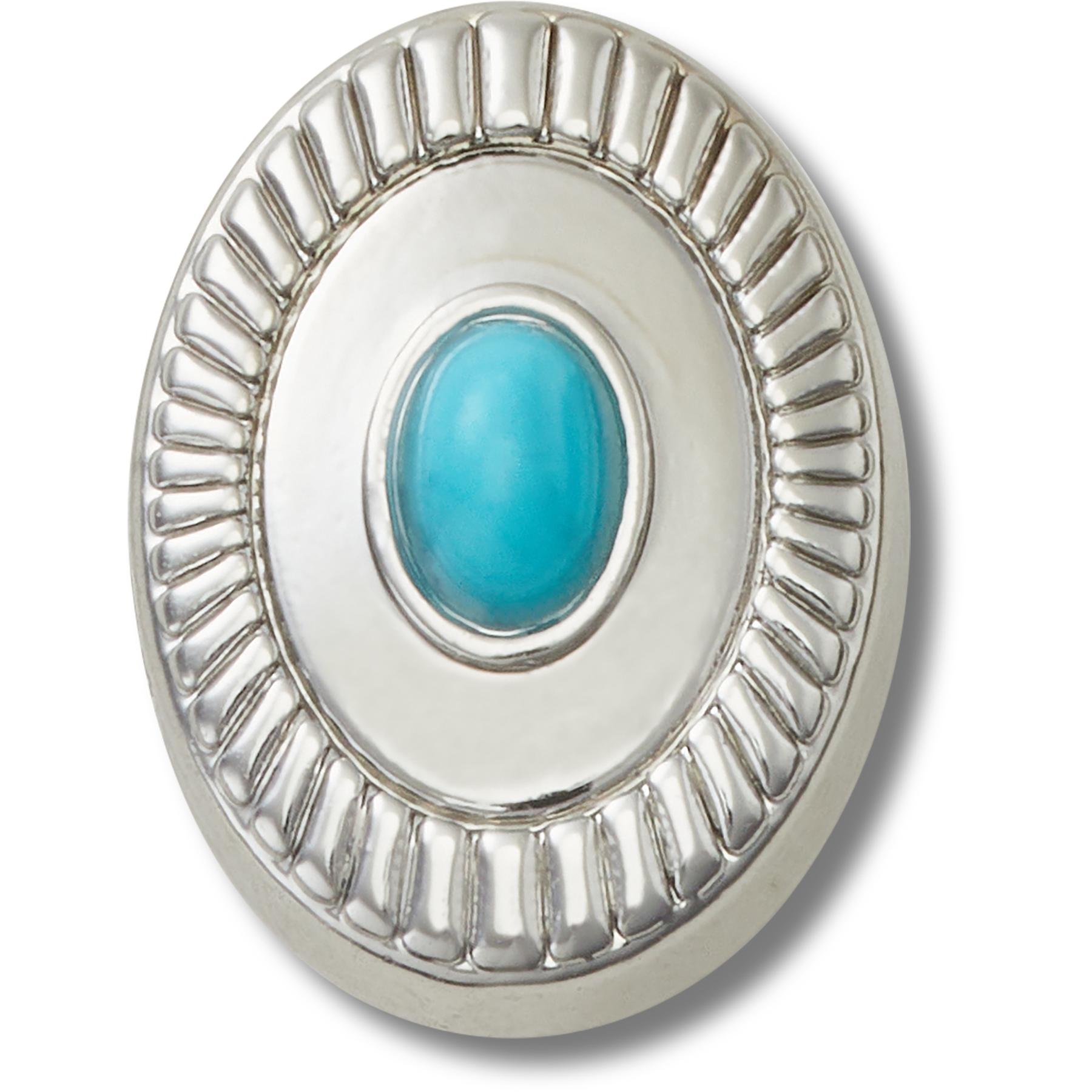 0198445176821 - Jibbitz Silver Turquoise Emblem