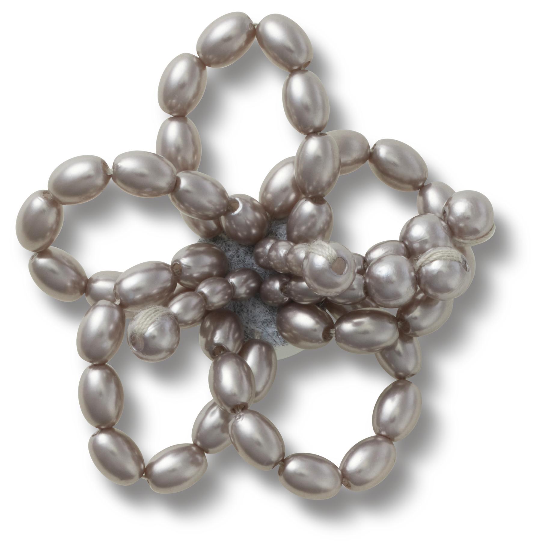 0198445236709 - Jibbitz Grey Pearl Beaded Daisy