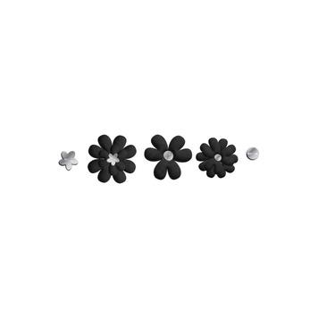 0198445295560 - Jibbitz Black Velvet Flower 5 Pack