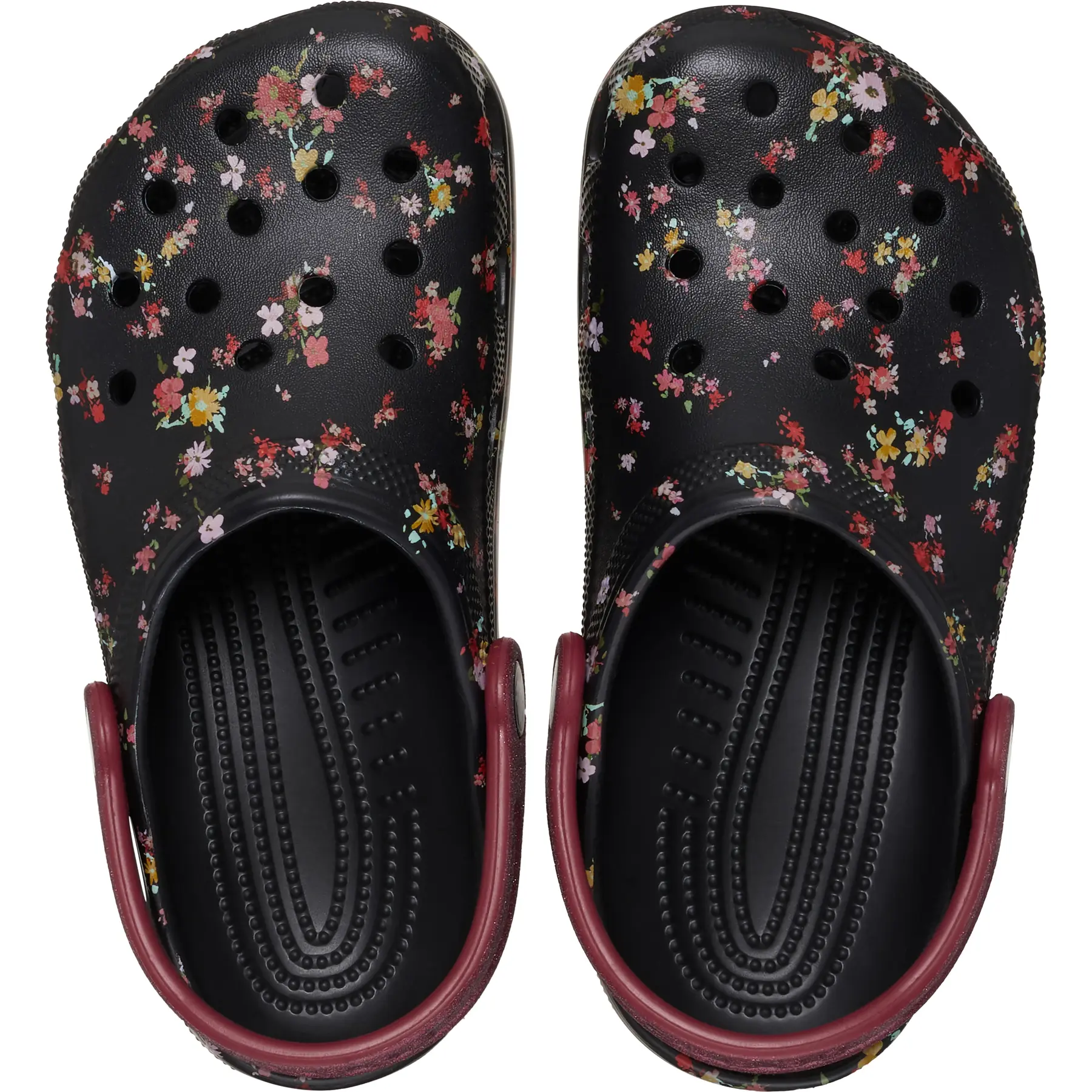 CROCS classic retro floral clog in burgundy multicolored‎ floral display picture 3