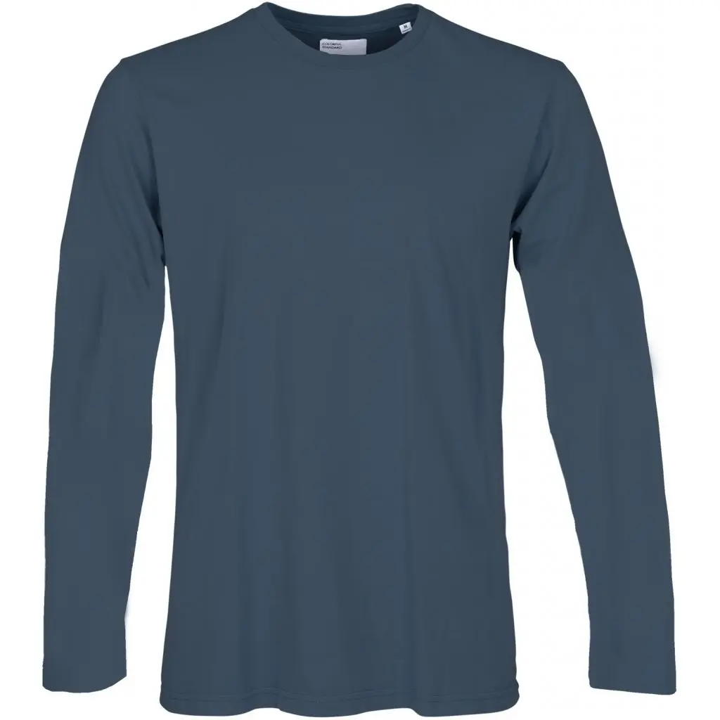 T-shirt met lange mouwen Colorful Standard Classic Organic petrol blue