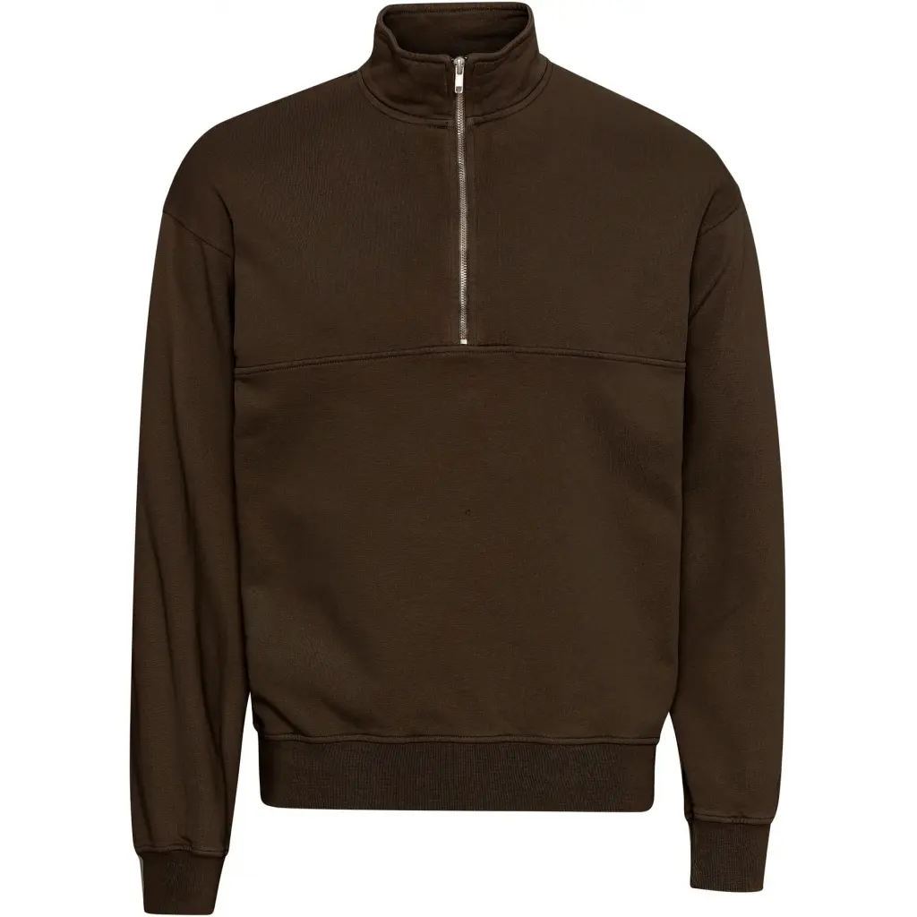 5602991060671 - Sweatshirt 1 4 Reißverschluss Organic coffee brown