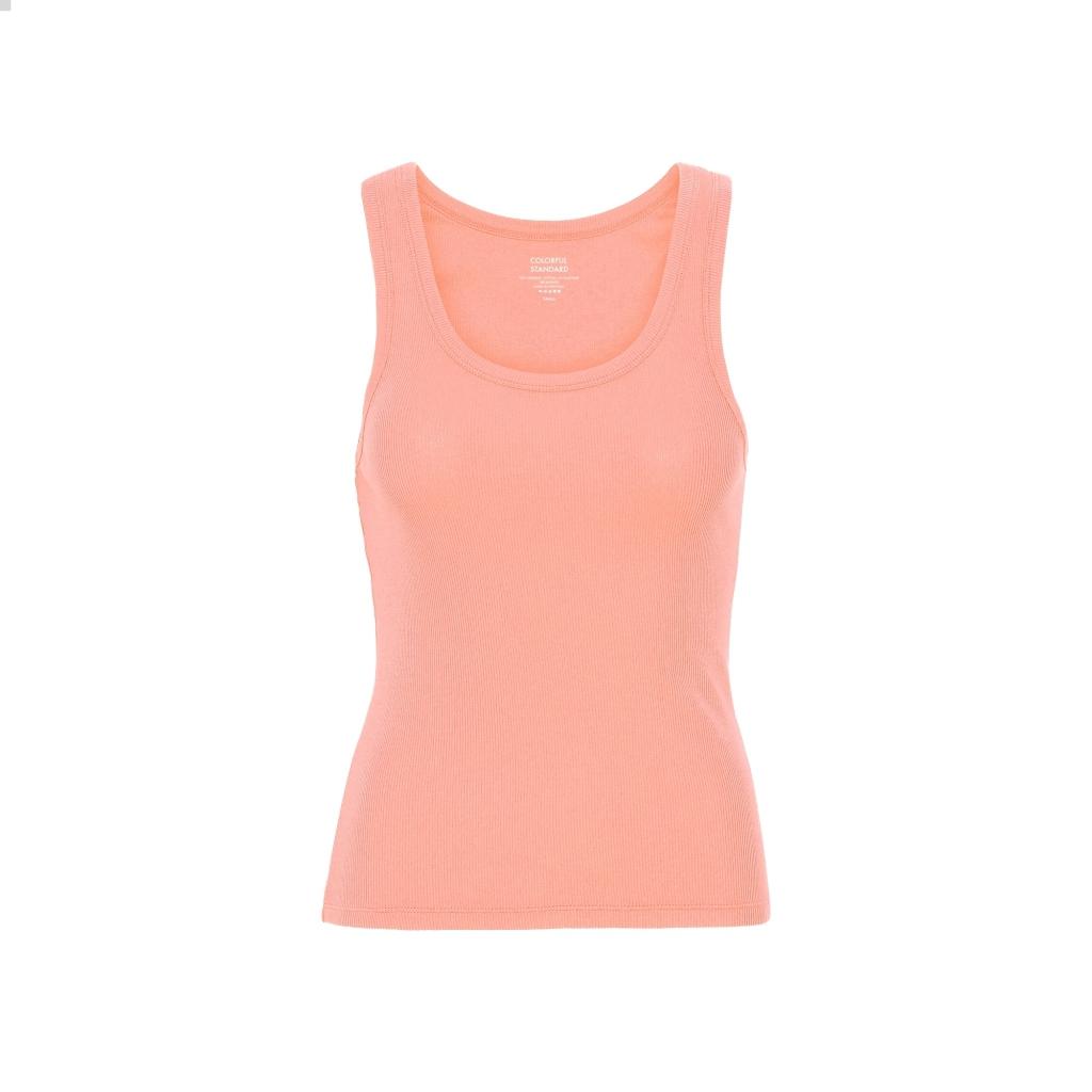 5602991038809 - Geripptes Tanktop Frau Organic bright coral