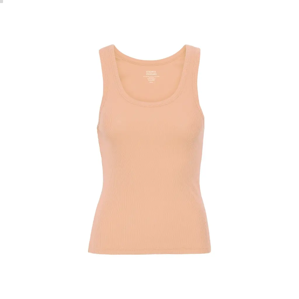 Geripptes Tanktop Frau Colorful Standard Organic honey beige
