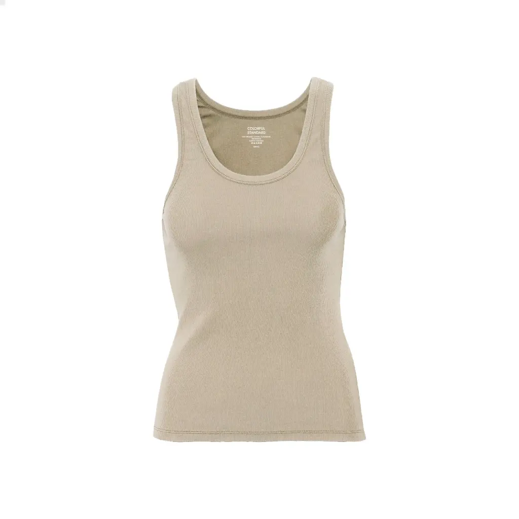 Geripptes Tanktop Frau Colorful Standard Organic oyster grey