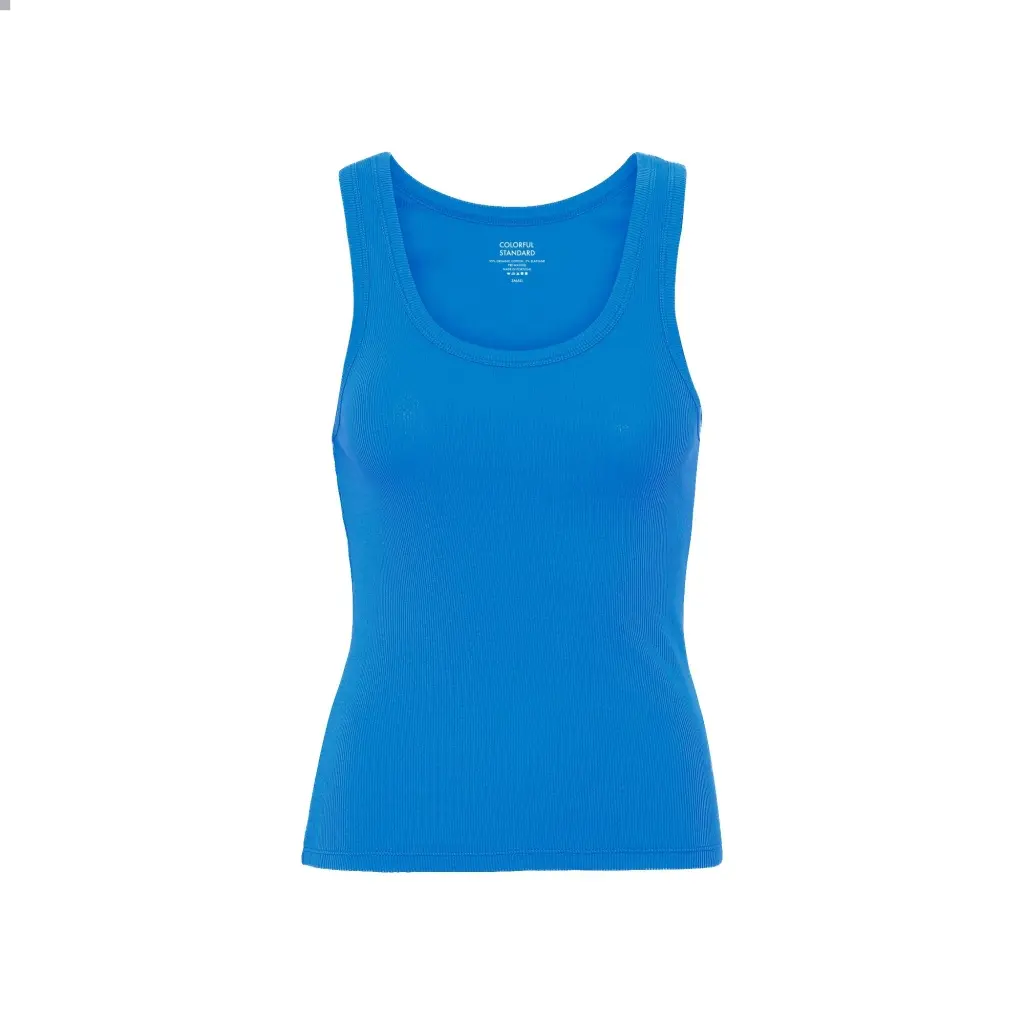 5602991039448 - Geripptes Tanktop Damen Organic pacific blue