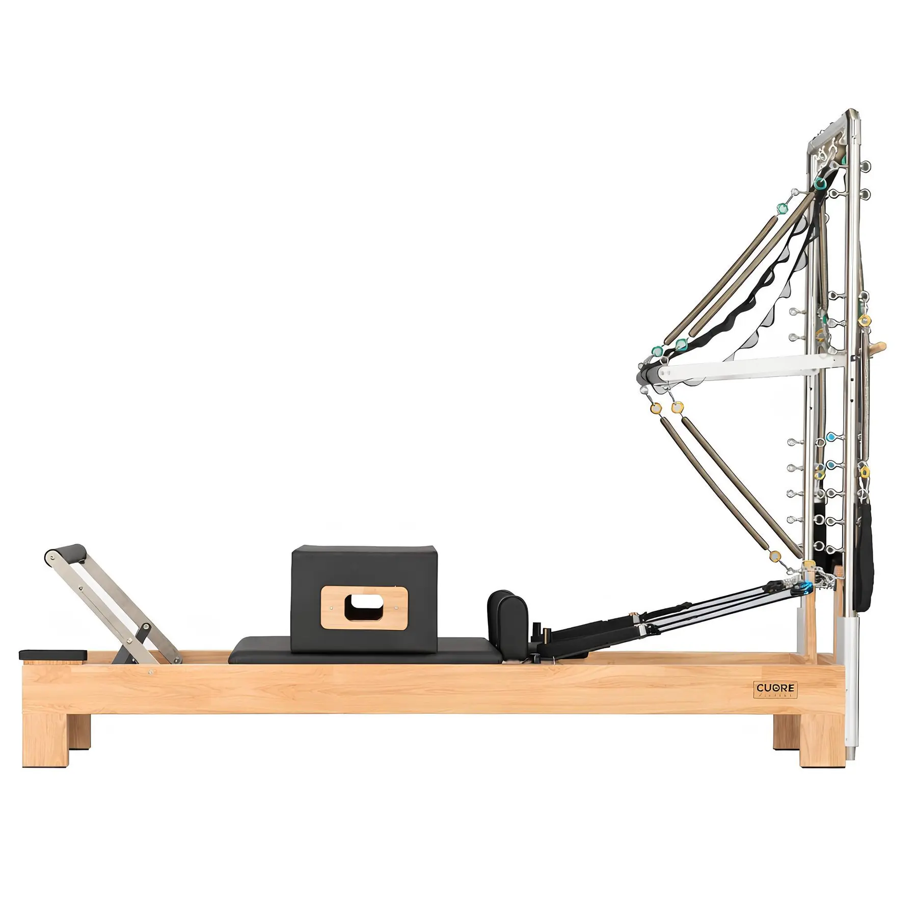 Cuore Pilates Unisex Beige Reformer Pilates With Sturdy Wooden Tower And Complete Features