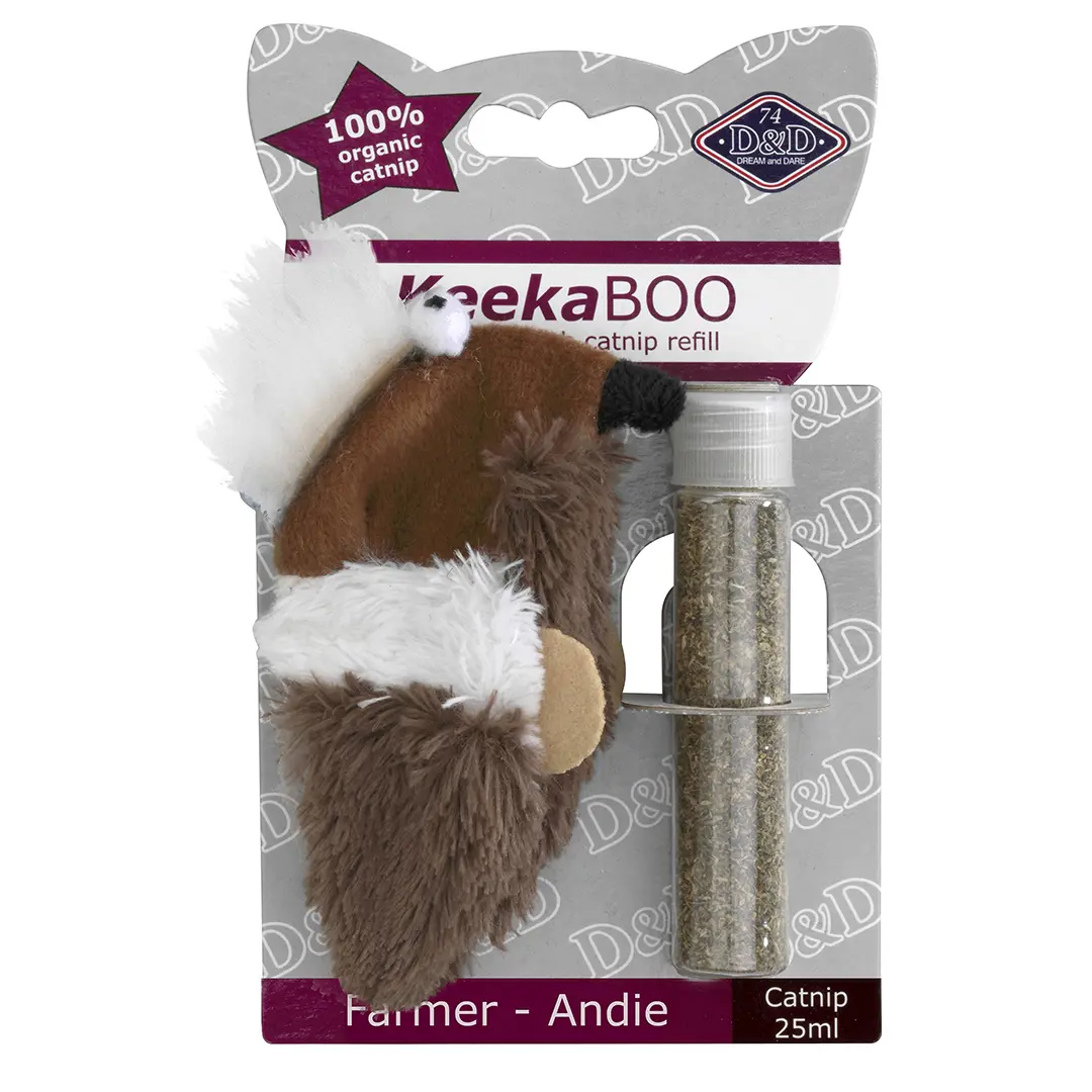 D&D Home Marron Plush Toys For Cats Farmer Andie