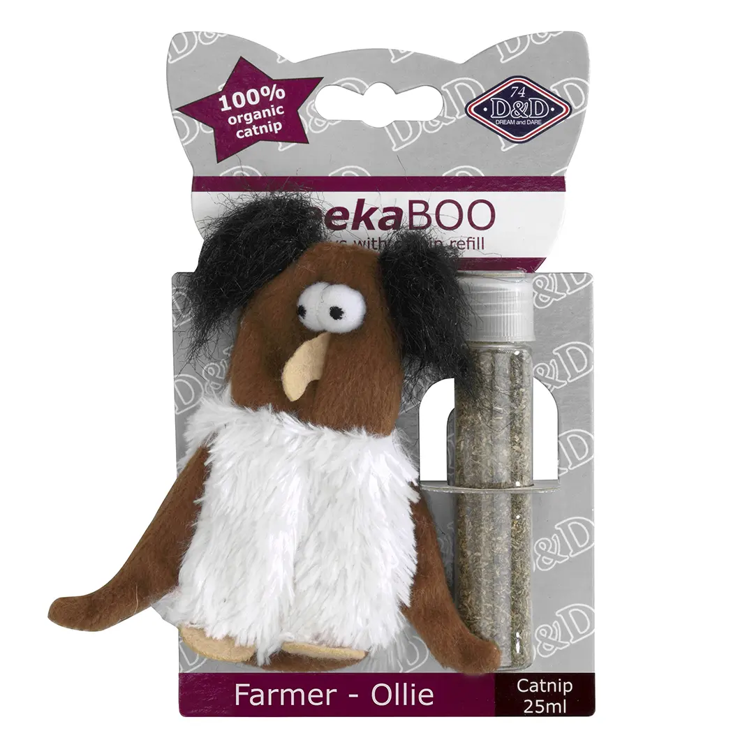 D&D Home Marron Plush Toys For Cats Farmer Ollie