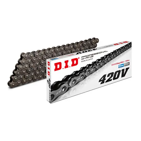 ChaÃ®ne de transmission DID 420V 118 maillons noir avec attache Ã  riv