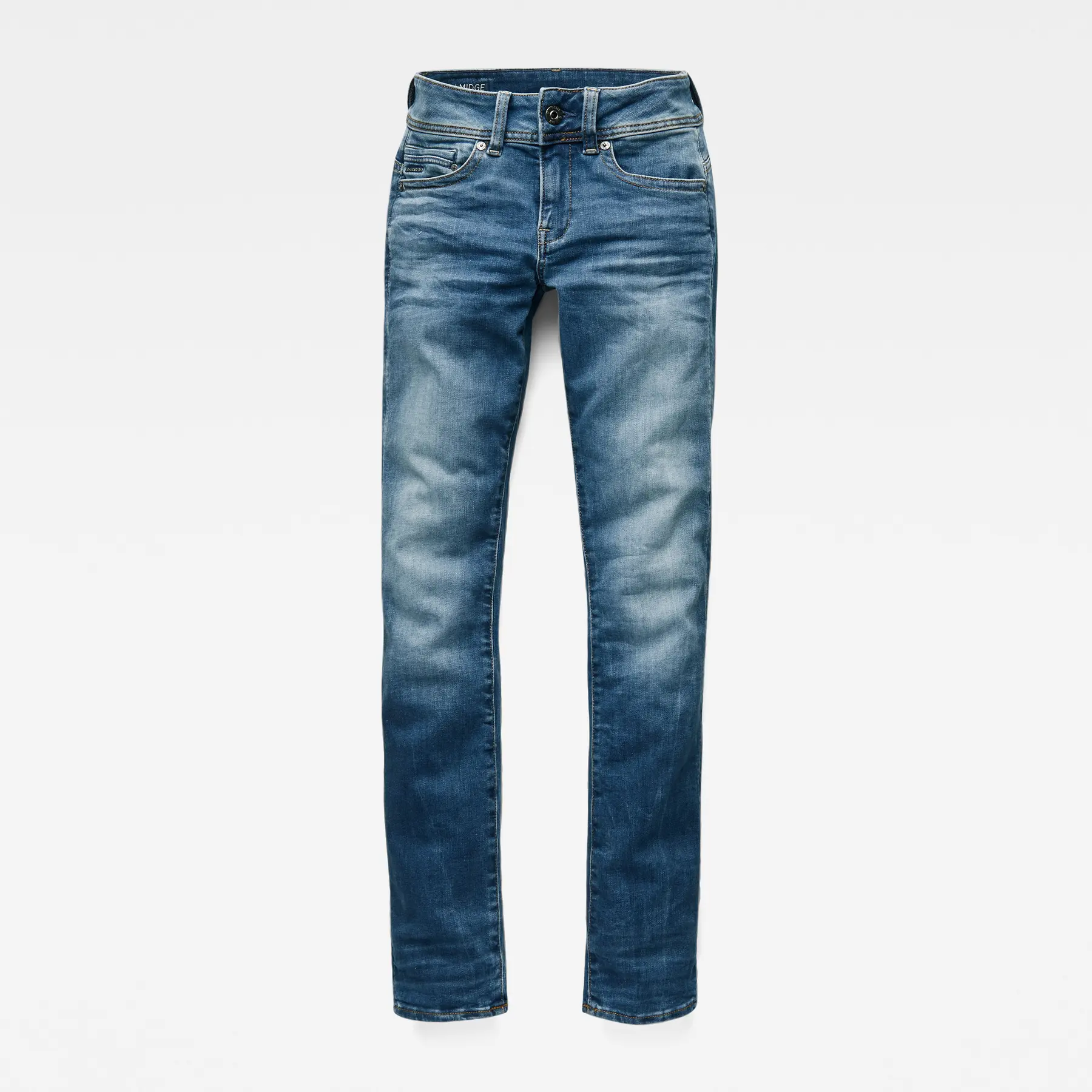 8719369935640 - Midge Saddle Straight Jeans - Mittelblau - Damen 8719369935640 - Midge Saddle Straight Jeans - Mittelblau - Damen