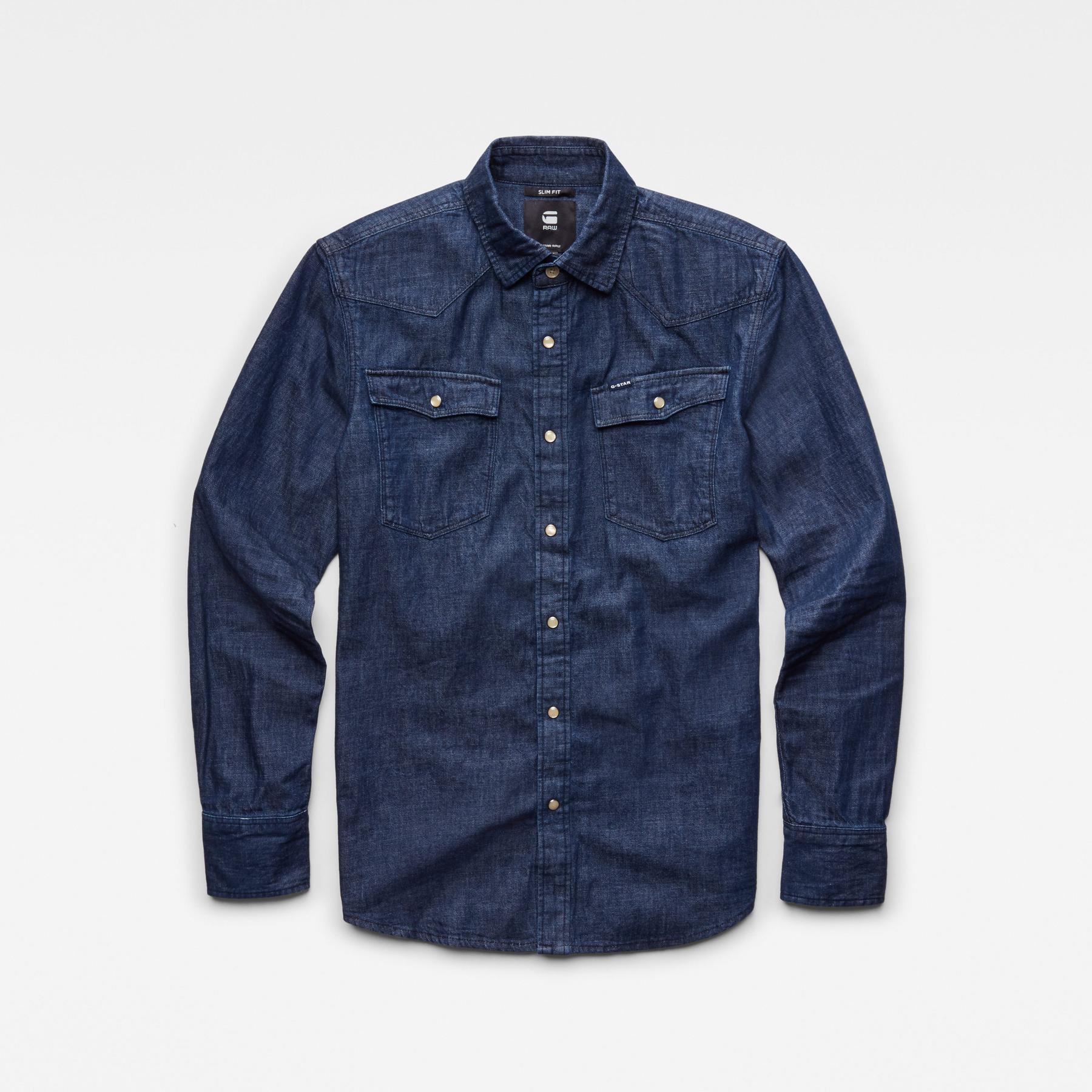 8719764405182 - Unisex 3301 Slim Shirt - Dunkelblau - Herren