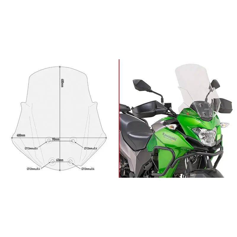 Bulle Motorrad Givi Kawasaki Versys X-300 (17 À 19)