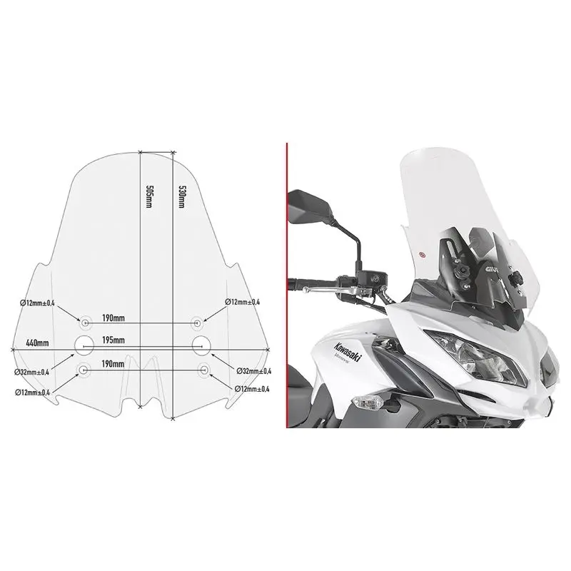 Bulle Motorrad Givi Kawasaki Versys 650 (15 À 19)