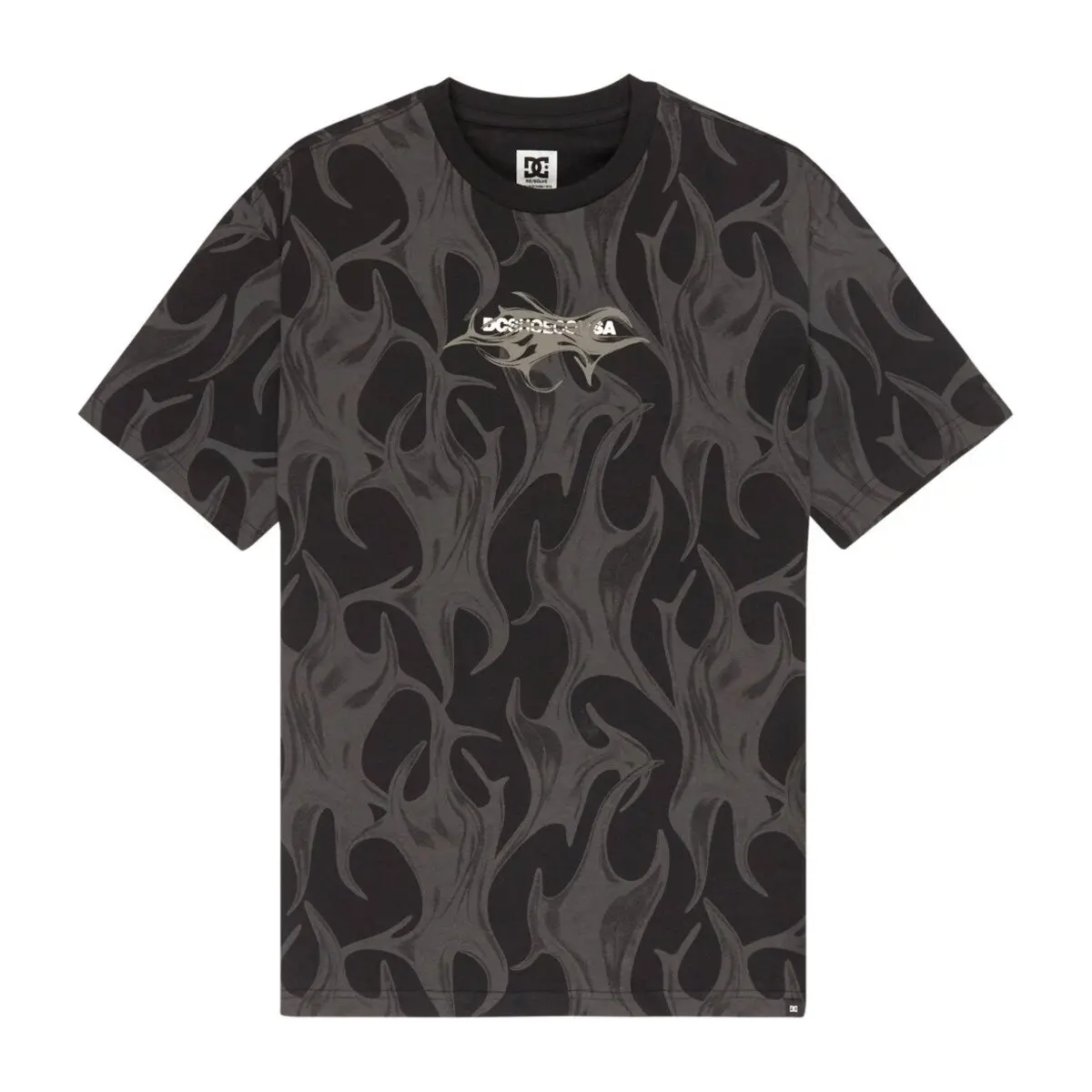 Dc Shoes Men's Noir T-Shirt Liquid Fuego