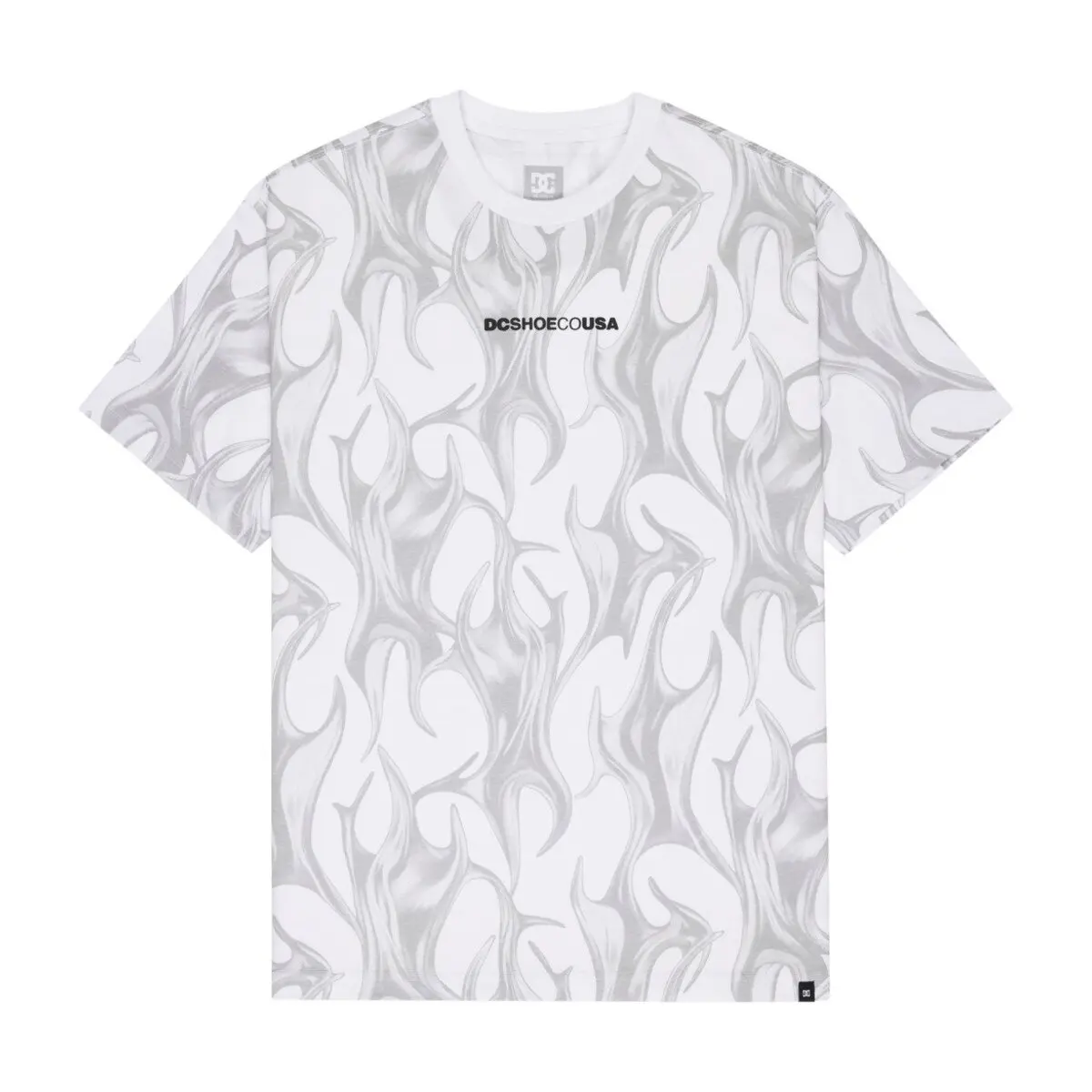 Dc Shoes Men's Blanc T-Shirt Liquid Fuego