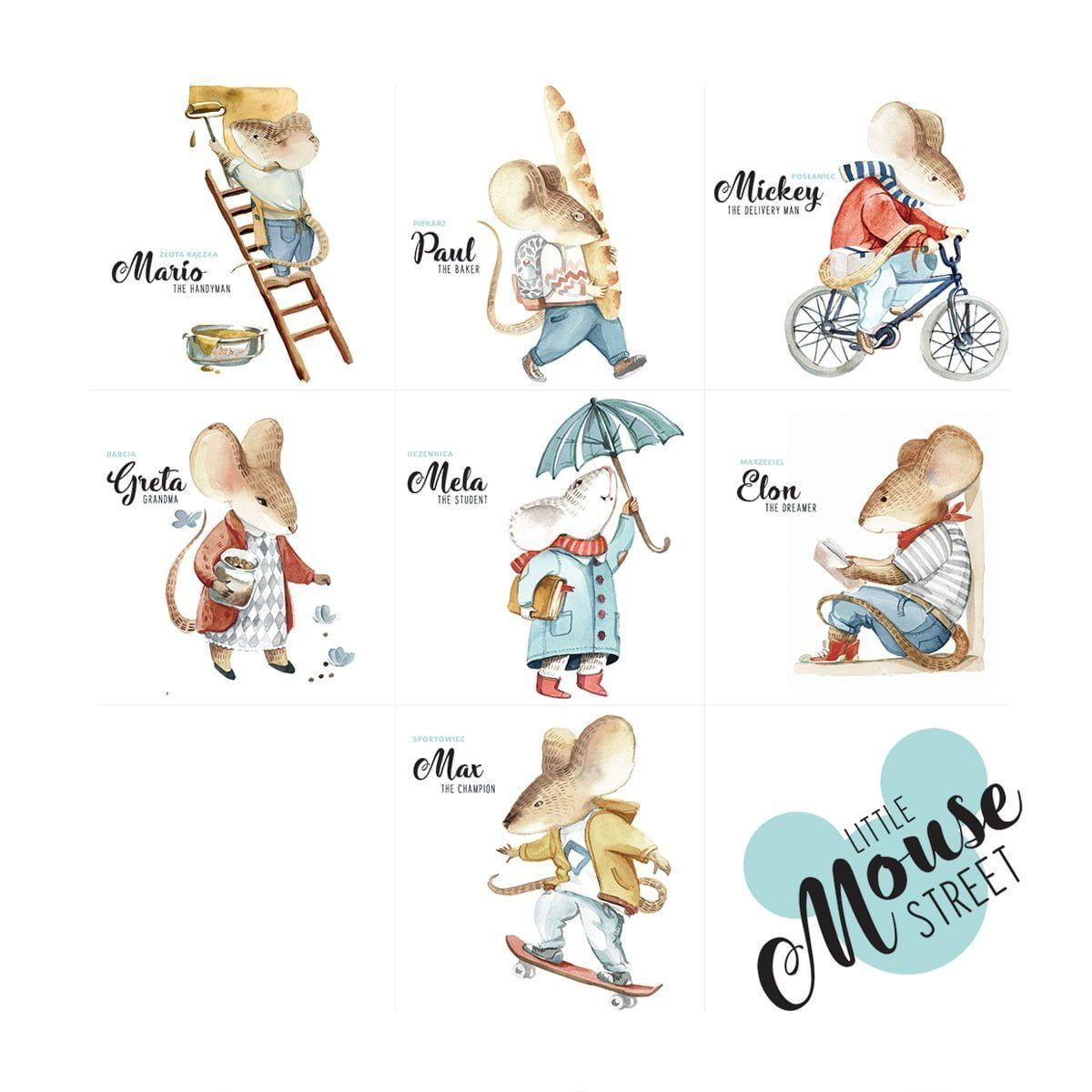 1122009303407 - Baby-Sticker Little Mouse Street Set