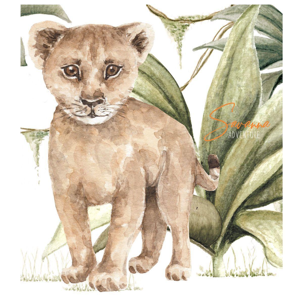 1122009305807 - Baby-Sticker Little Lion Savanna Adventure
