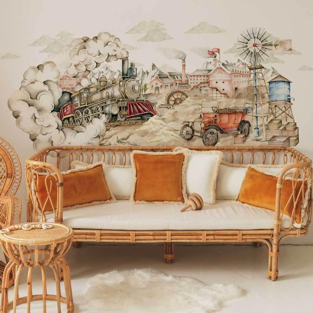 1122009502107 - Baby-Sticker Vintage Factory Industrial Evolution