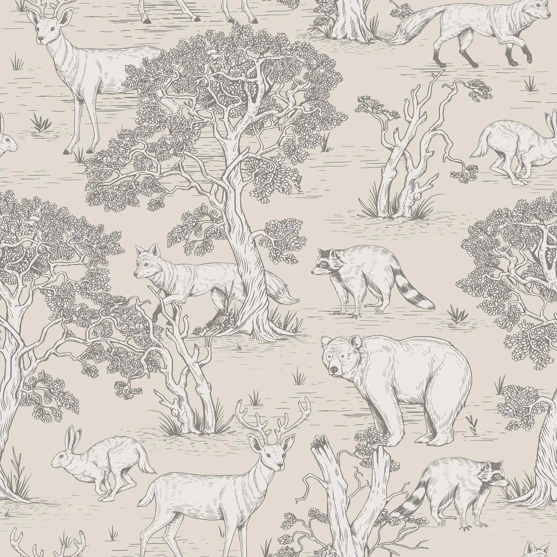 1122009901108 - Babytapete Animals Natural