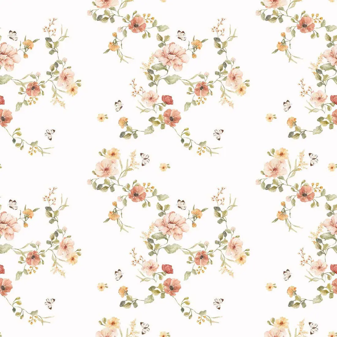 1122009902303 - Babytapete Floral Vintage