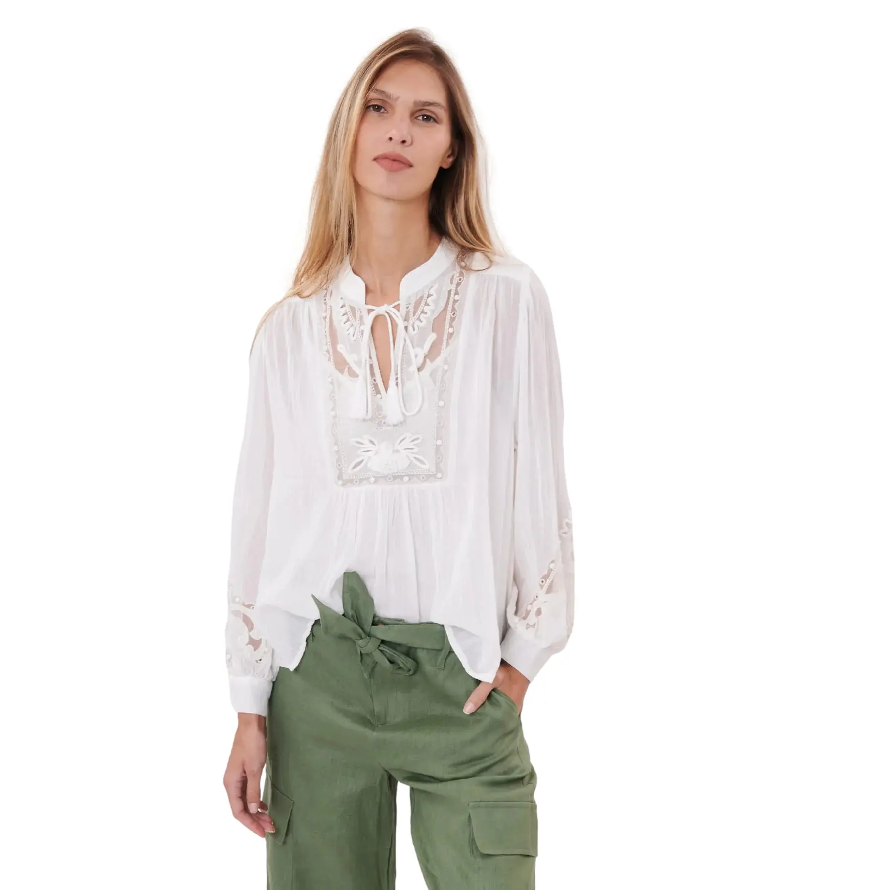 Bluse aus Baumwolle und Seide Damen Derhy Odile