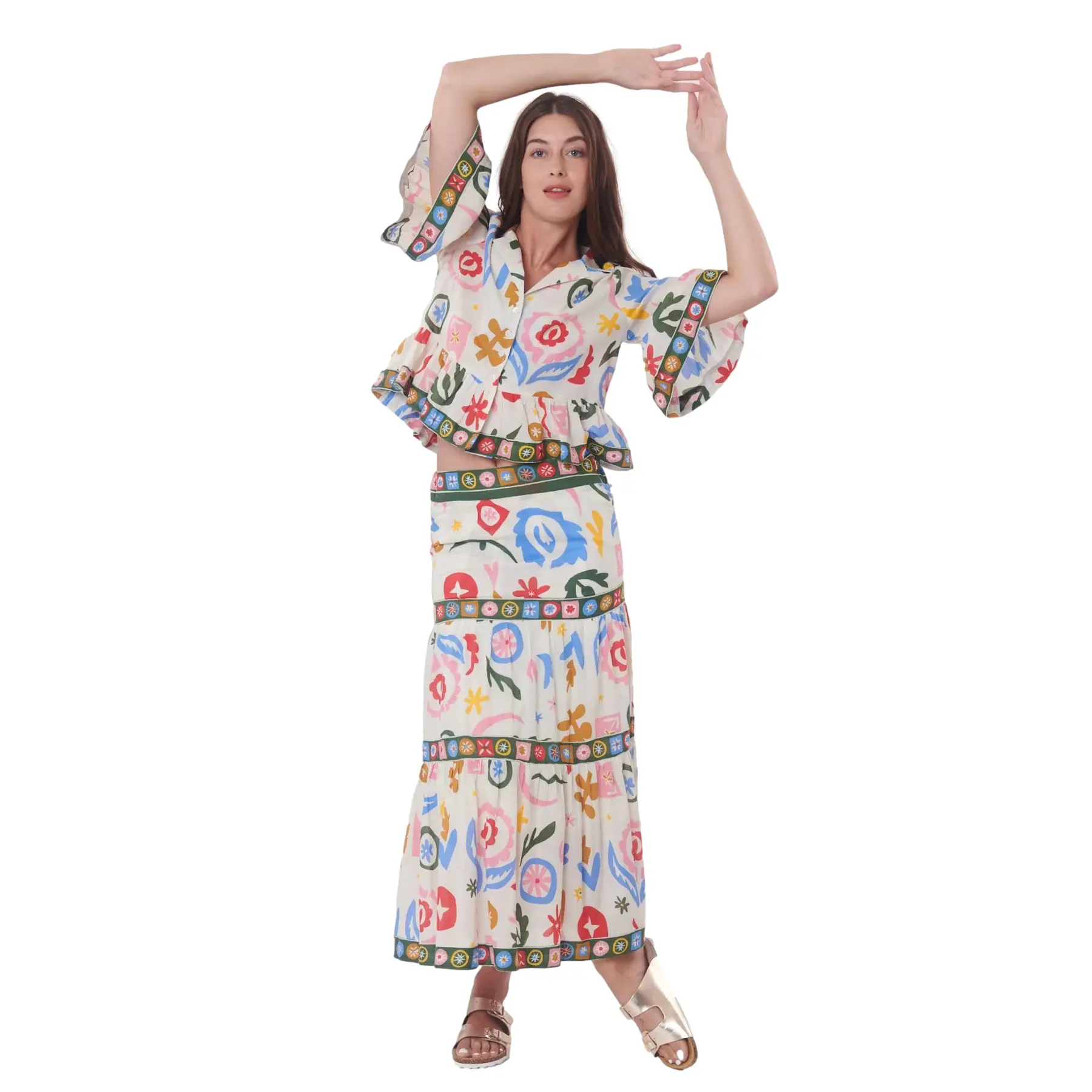 Lange Boho-Rock Frau Derhy Vastie