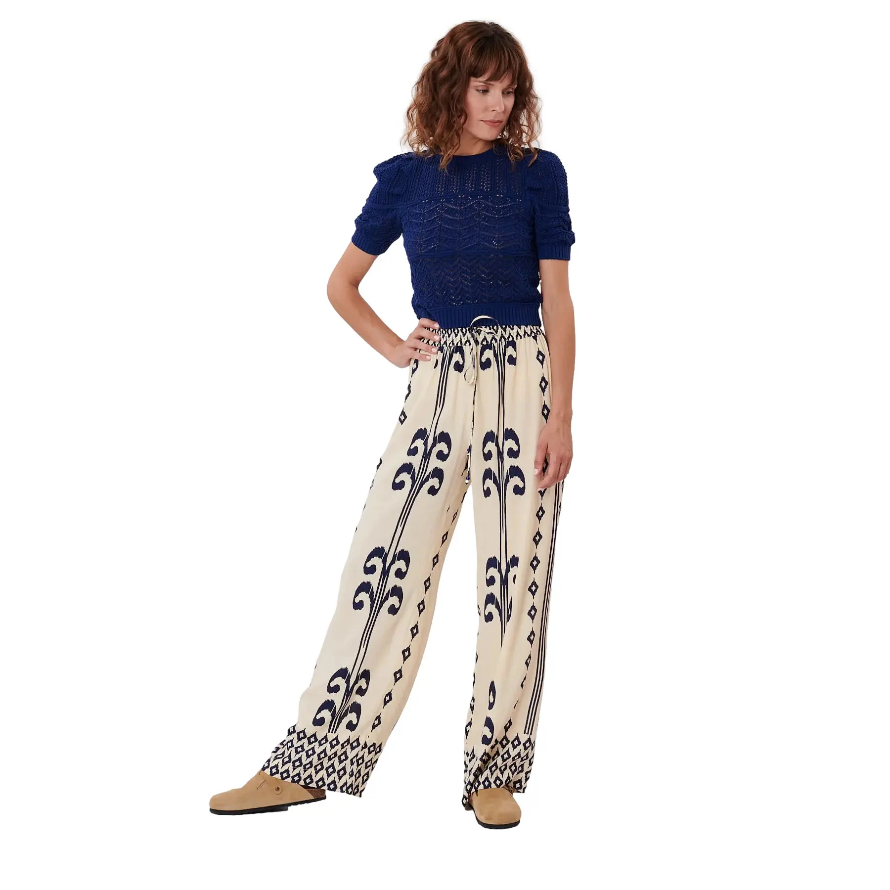 Weite Viskosehose Damen Derhy Paloise