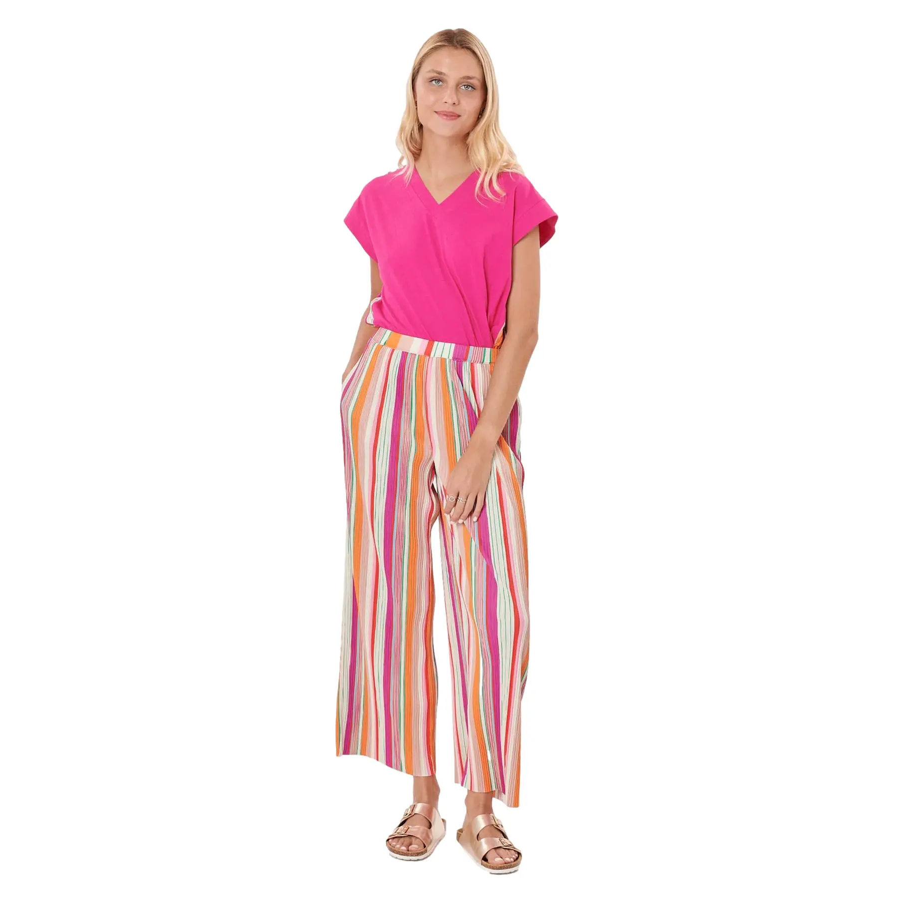 Gestreifte Weite Hose Damen Derhy Panjabi