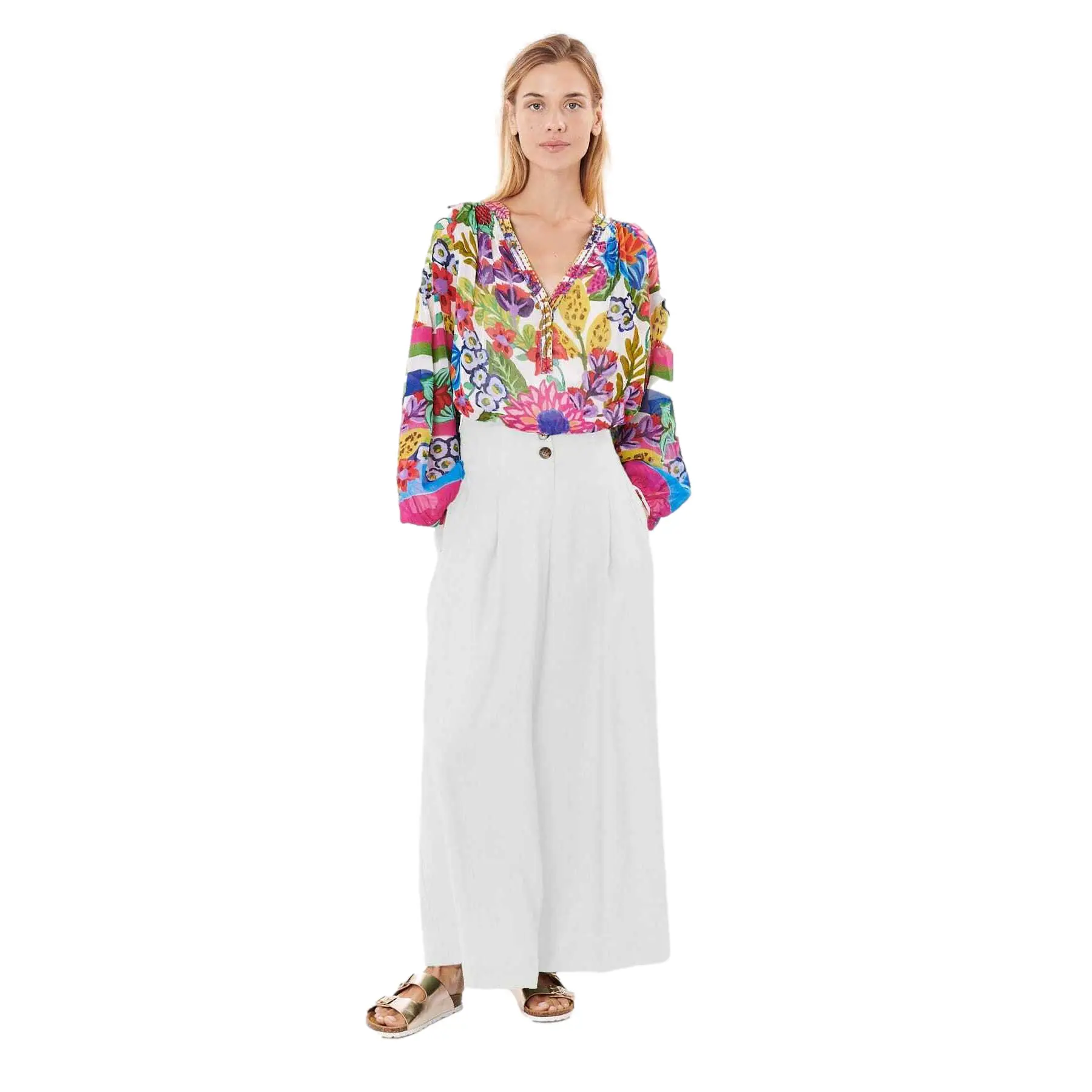 Leinenhose Damen Derhy Paz