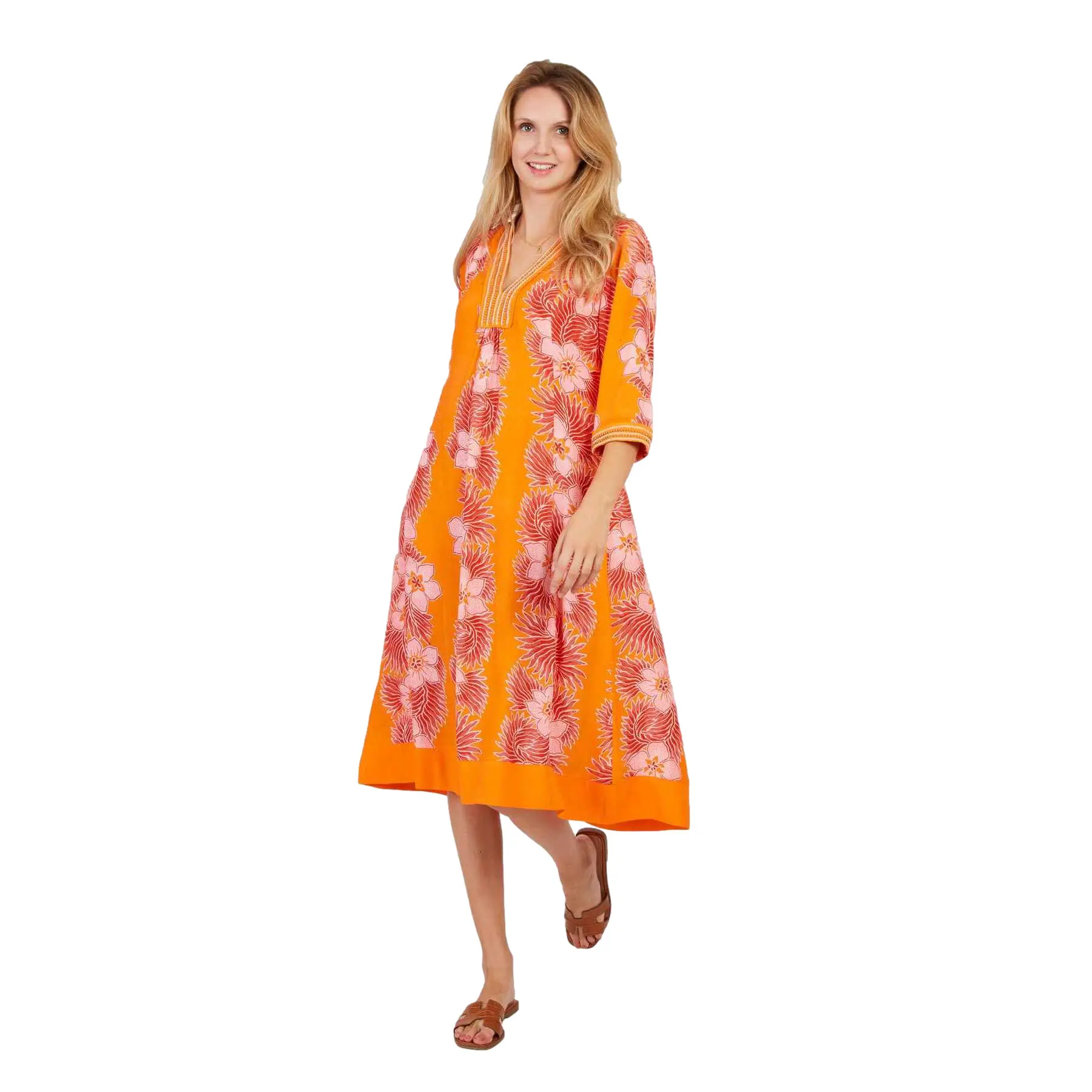 Midi-Blumenkleid Damen Derhy Parade