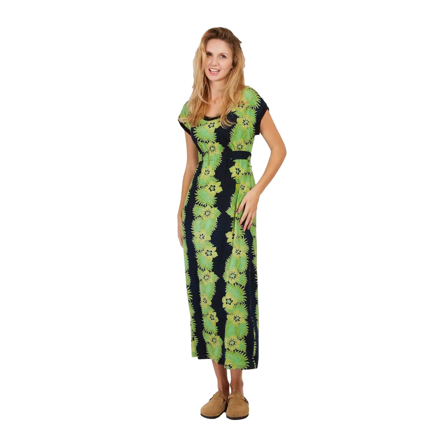 Lange Blumenkleid Damen Derhy Parasol