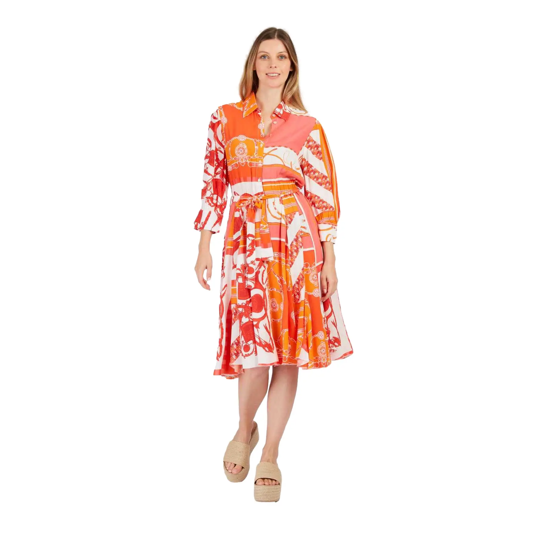 Damen Midikleid mit Druck Derhy Pentecote
